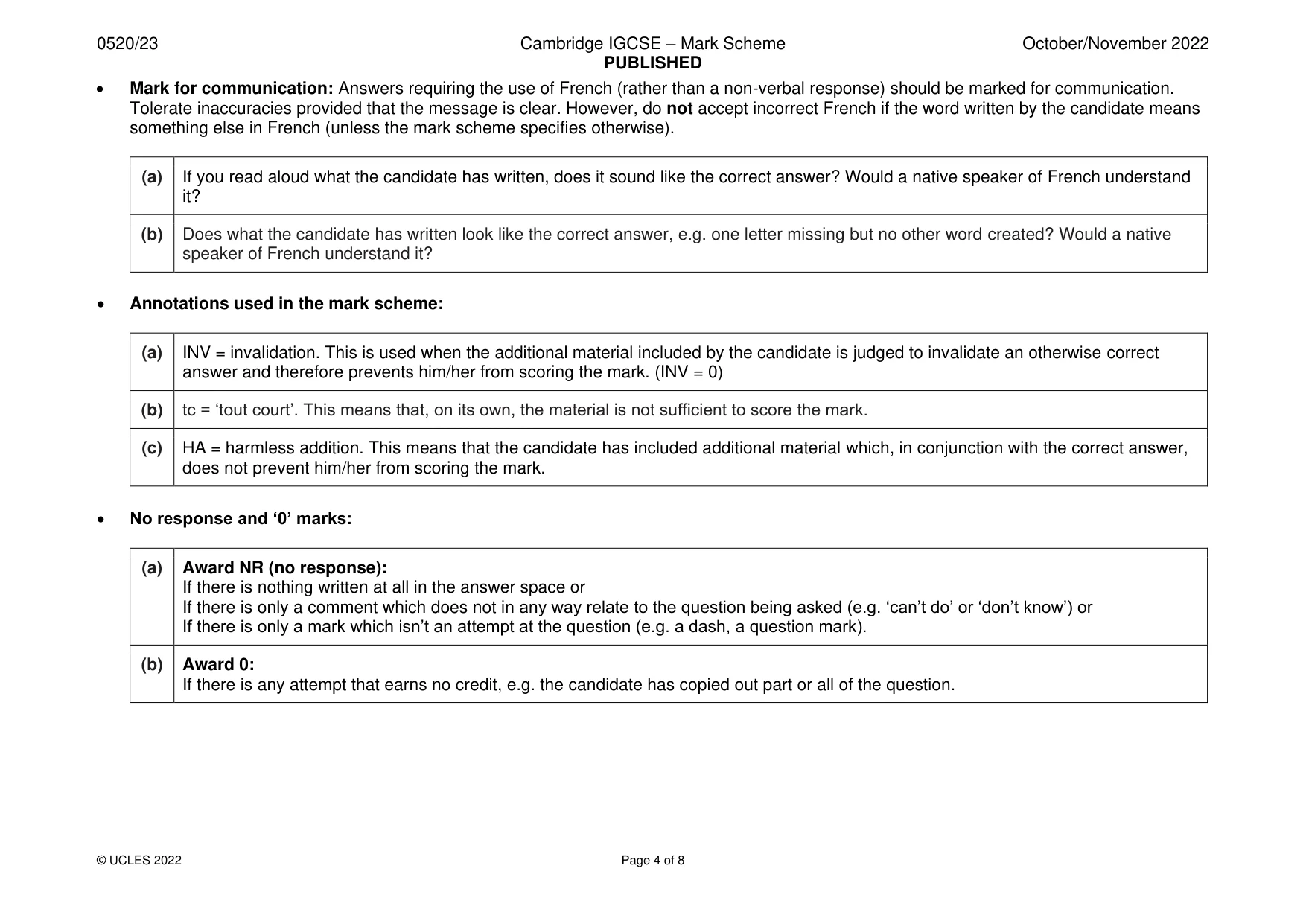 Mark scheme, page 4 of 8