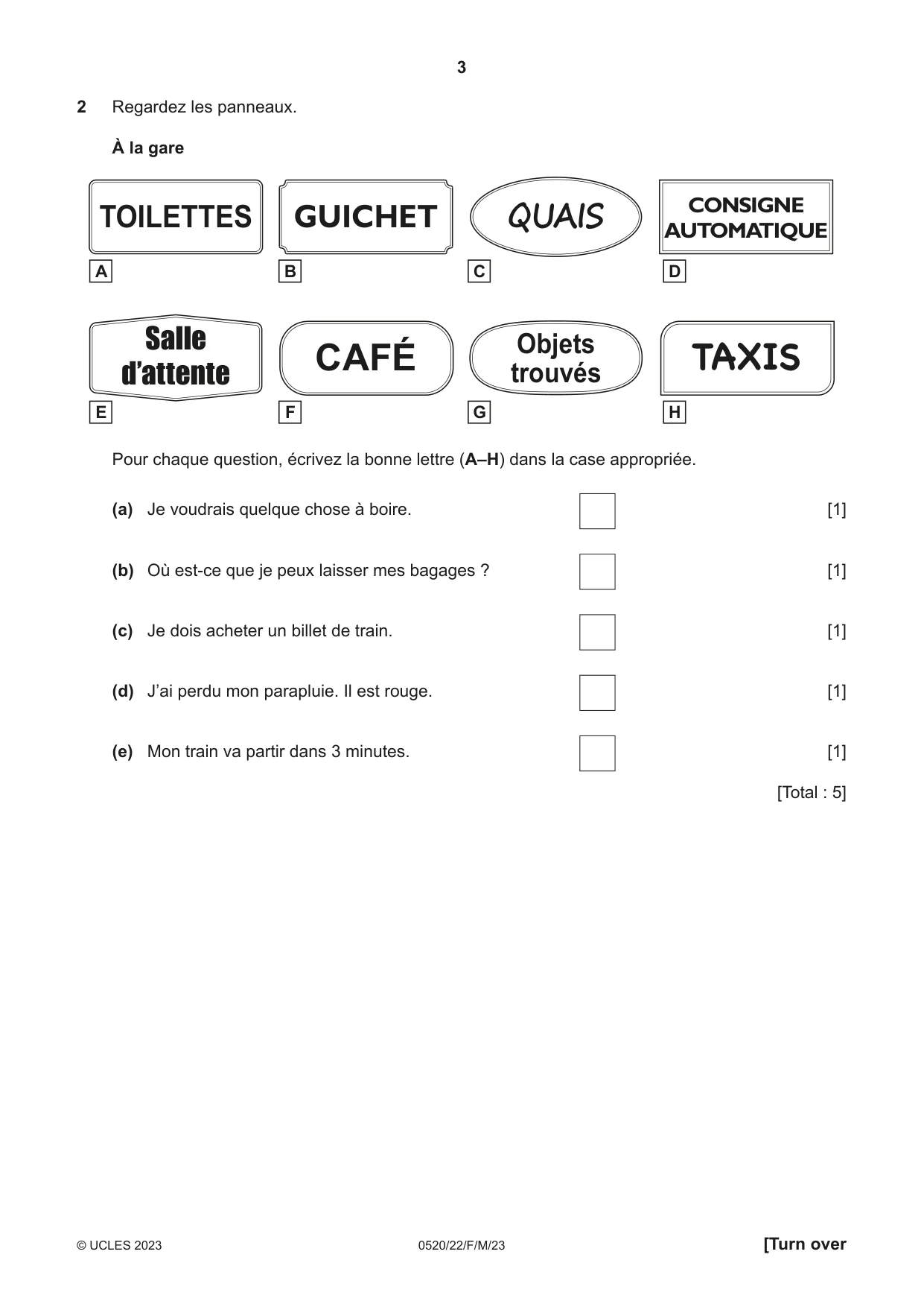 Cambridge IGCSE French - Foreign Language 0520 2023 Feb/March Paper 2 · Variant 2 question paper, page 3 of 12