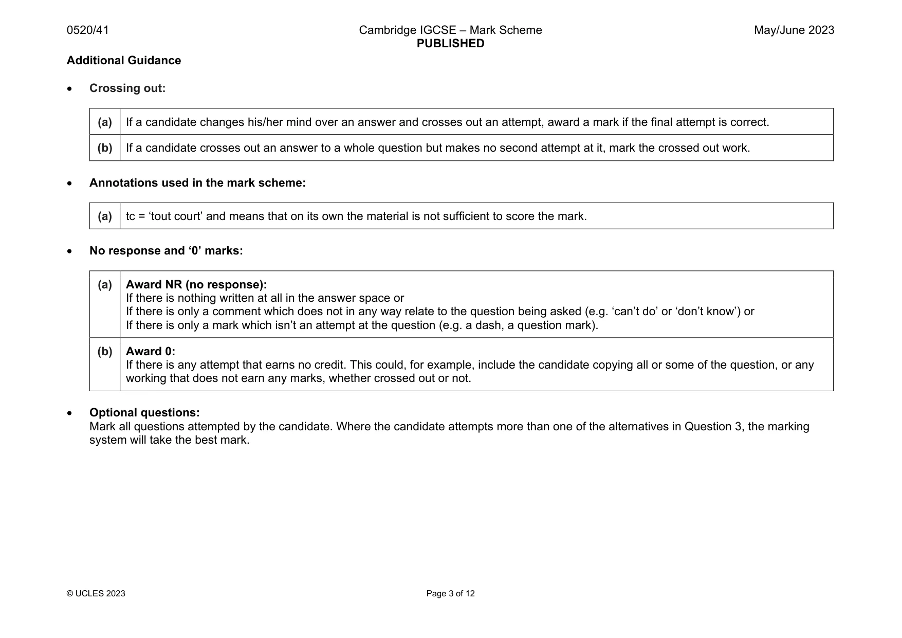 Mark scheme, page 3 of 12