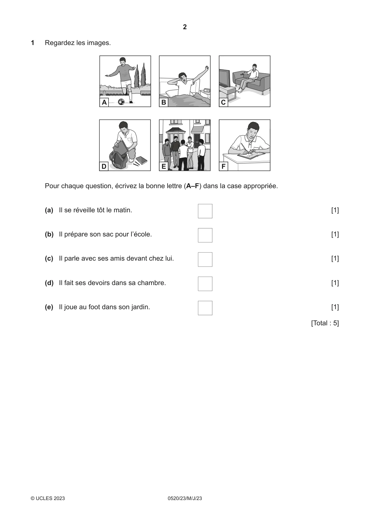 Cambridge IGCSE French - Foreign Language 0520 2023 May/June Paper 2 · Variant 3 question paper, page 2 of 12