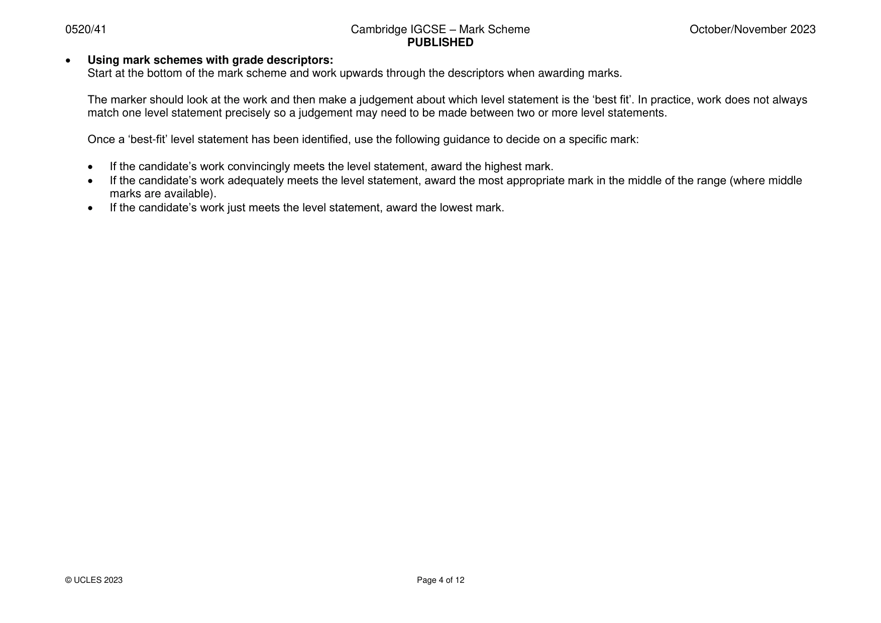 Mark scheme, page 4 of 12
