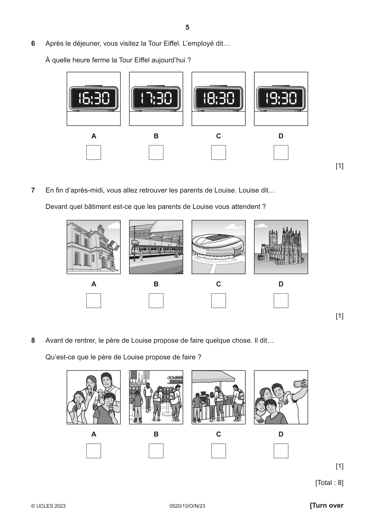 Cambridge IGCSE French - Foreign Language 0520 2023 Oct/Nov Paper 1 · Variant 3 question paper, page 5 of 16
