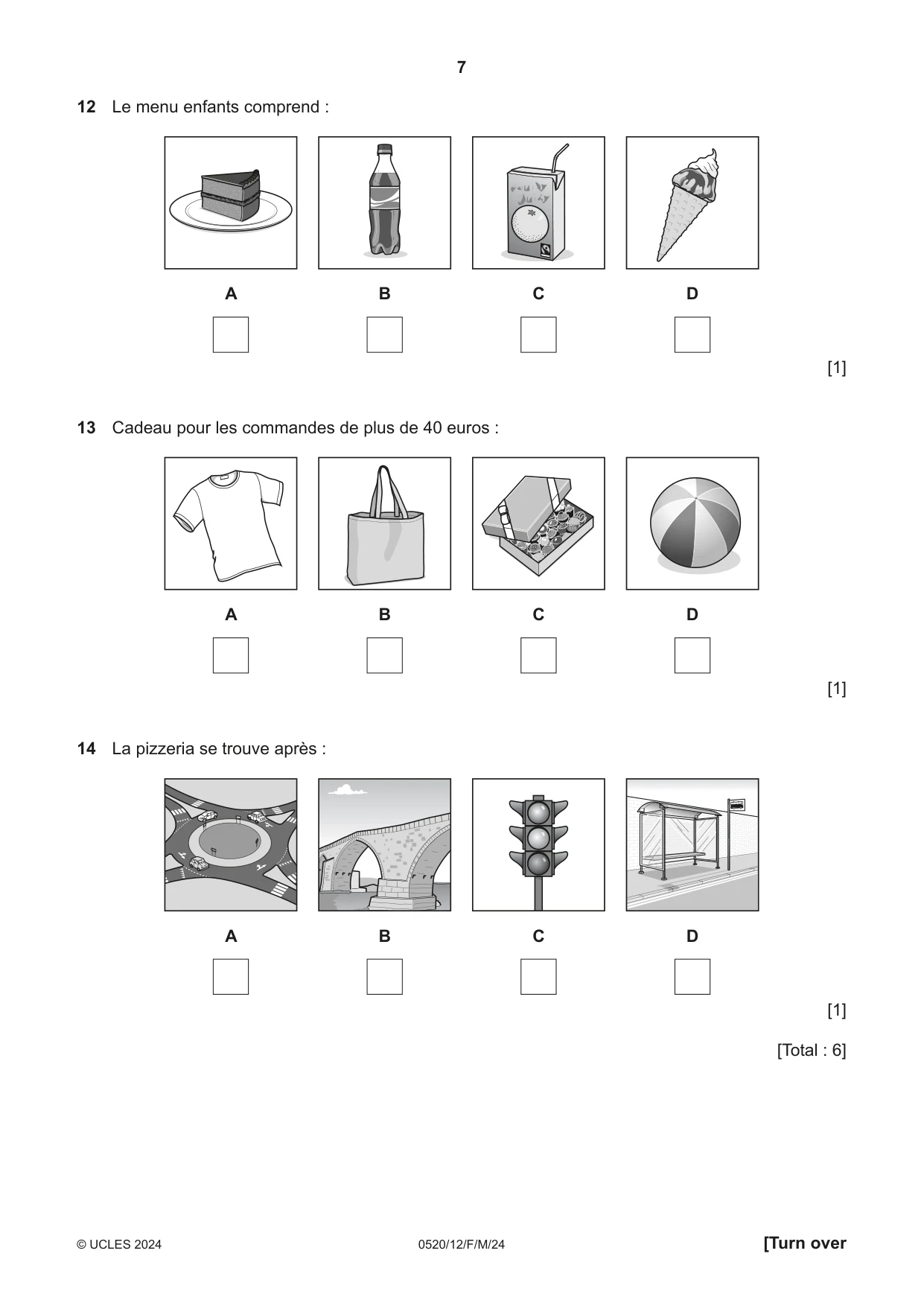 Cambridge IGCSE French - Foreign Language 0520 2024 Feb/March Paper 1 · Variant 2 question paper, page 7 of 16