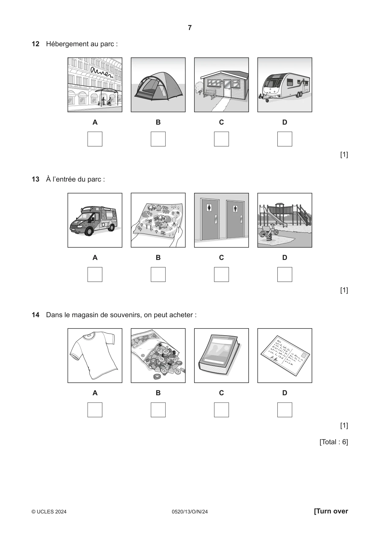 Cambridge IGCSE French - Foreign Language 0520 2024 Oct/Nov Paper 1 · Variant 3 question paper, page 7 of 16
