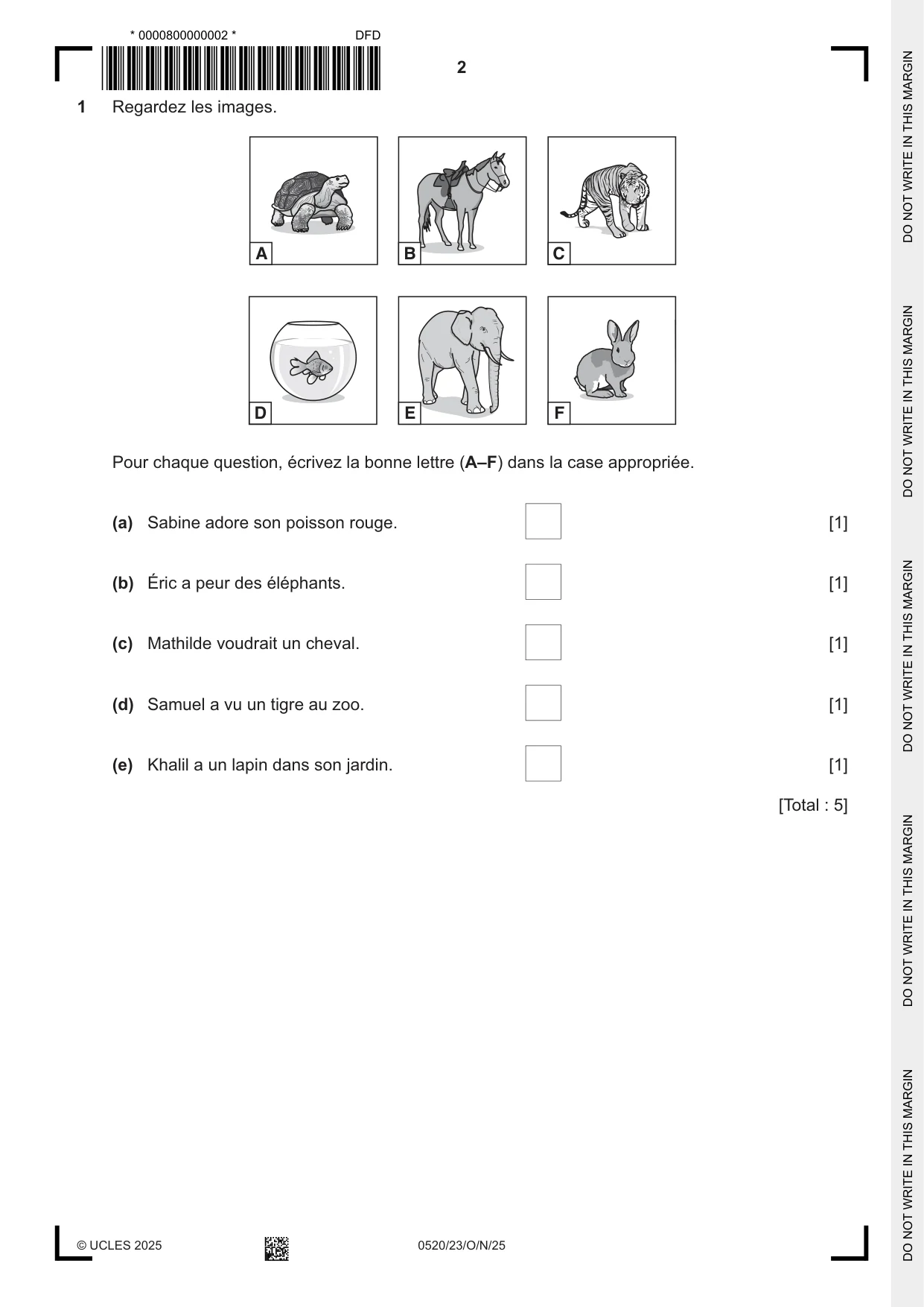 Cambridge IGCSE French - Foreign Language 0520 2025 Oct/Nov Paper 2 · Variant 3 question paper, page 2 of 12