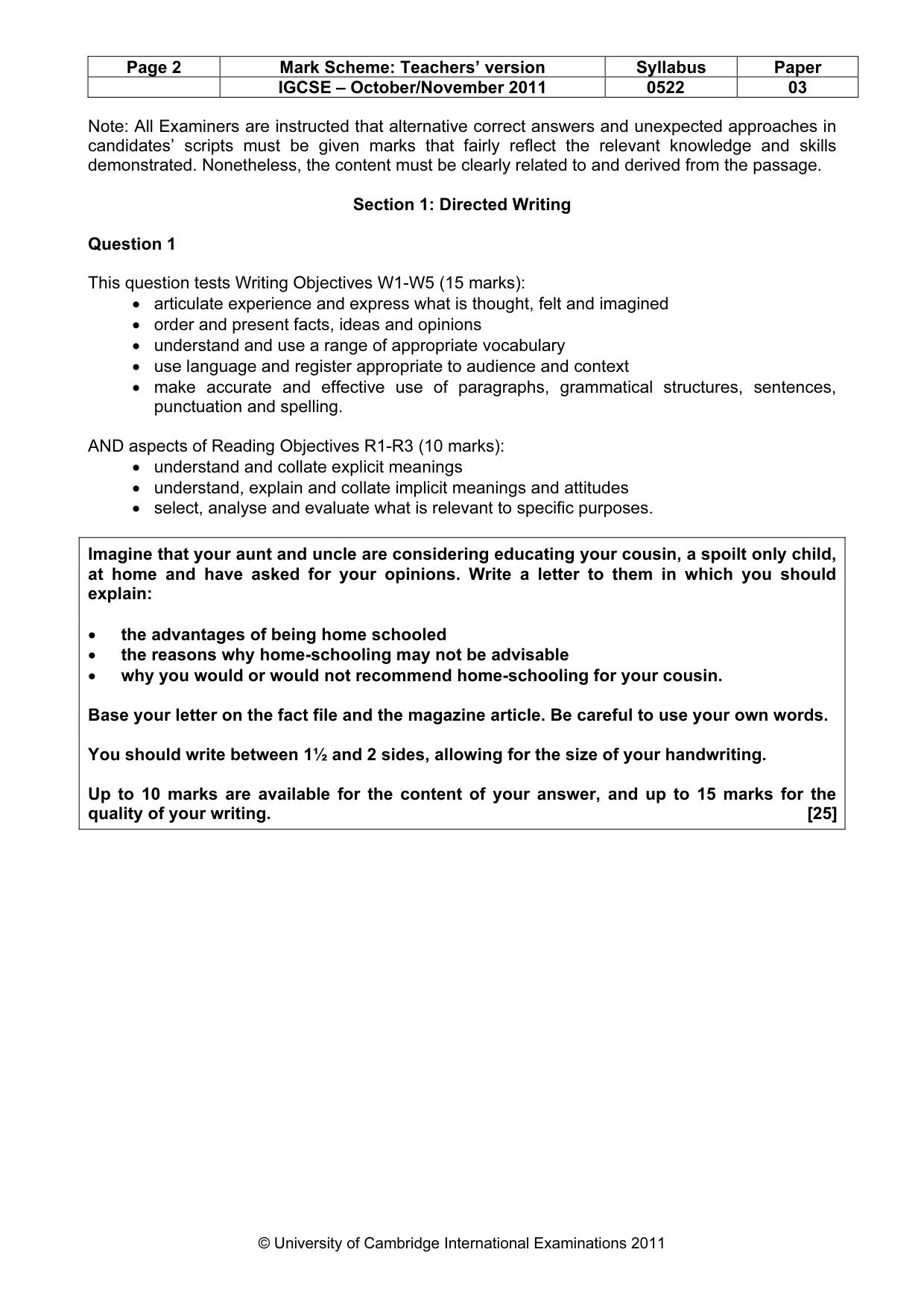 Mark scheme, page 2 of 10