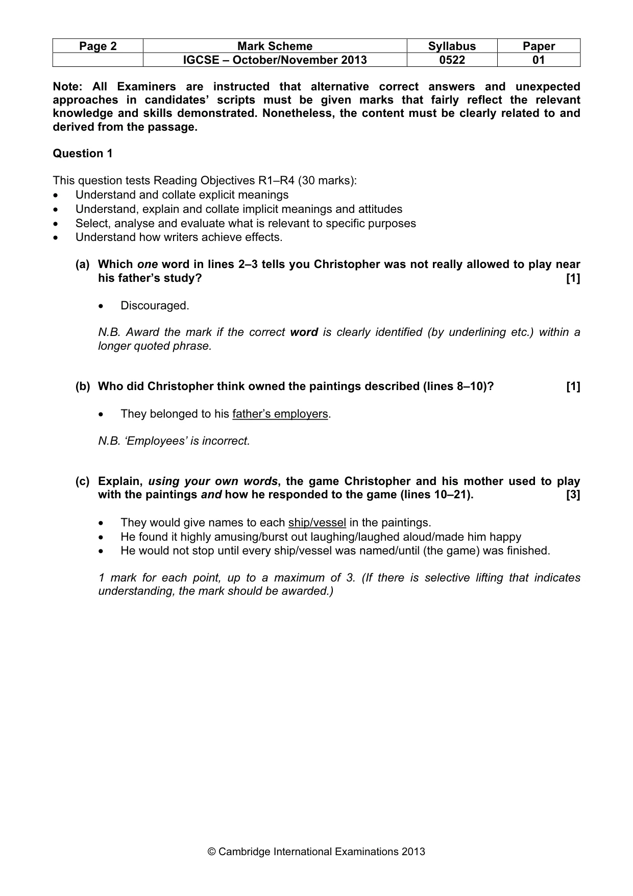 Mark scheme, page 2 of 8