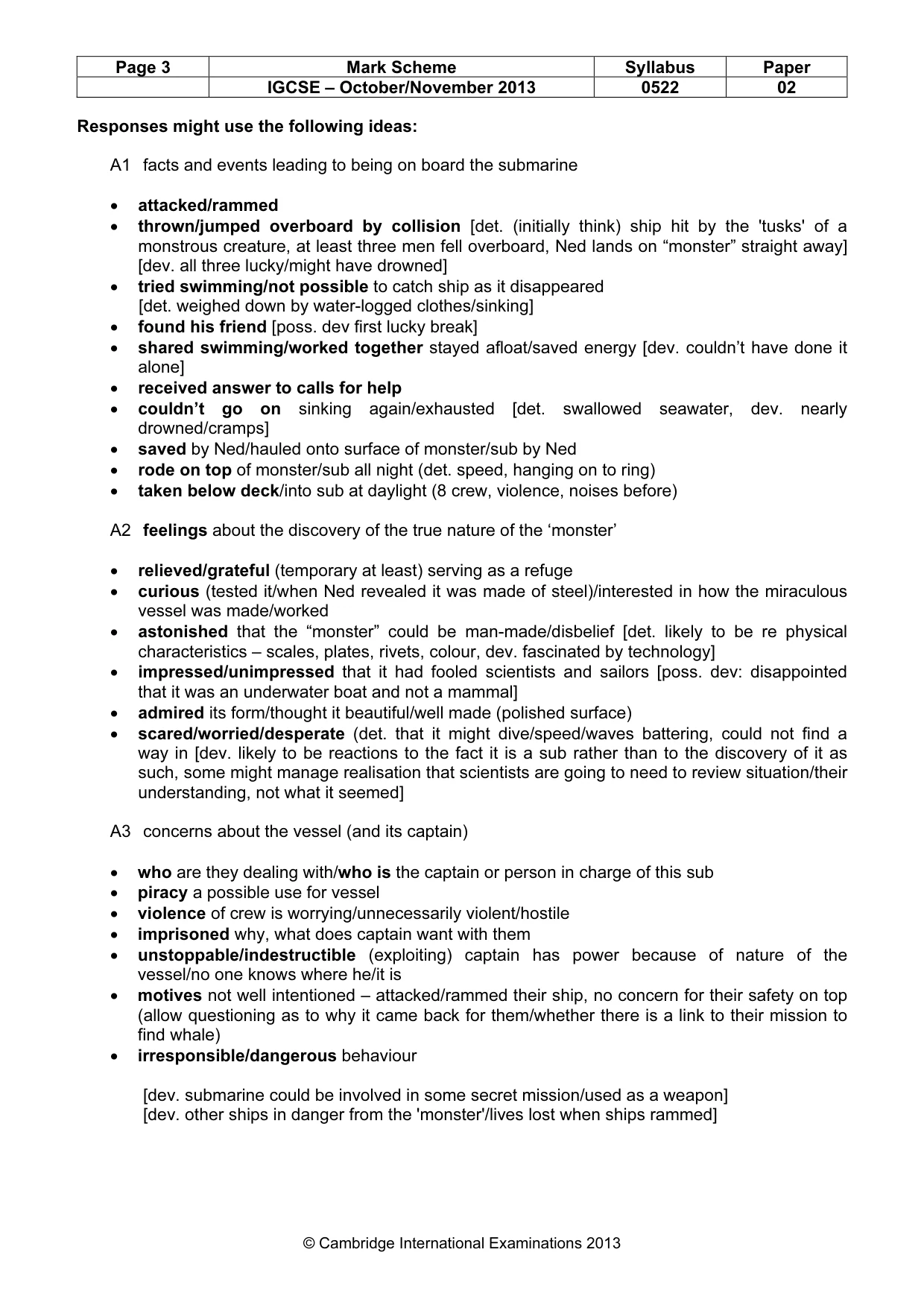 Mark scheme, page 3 of 11