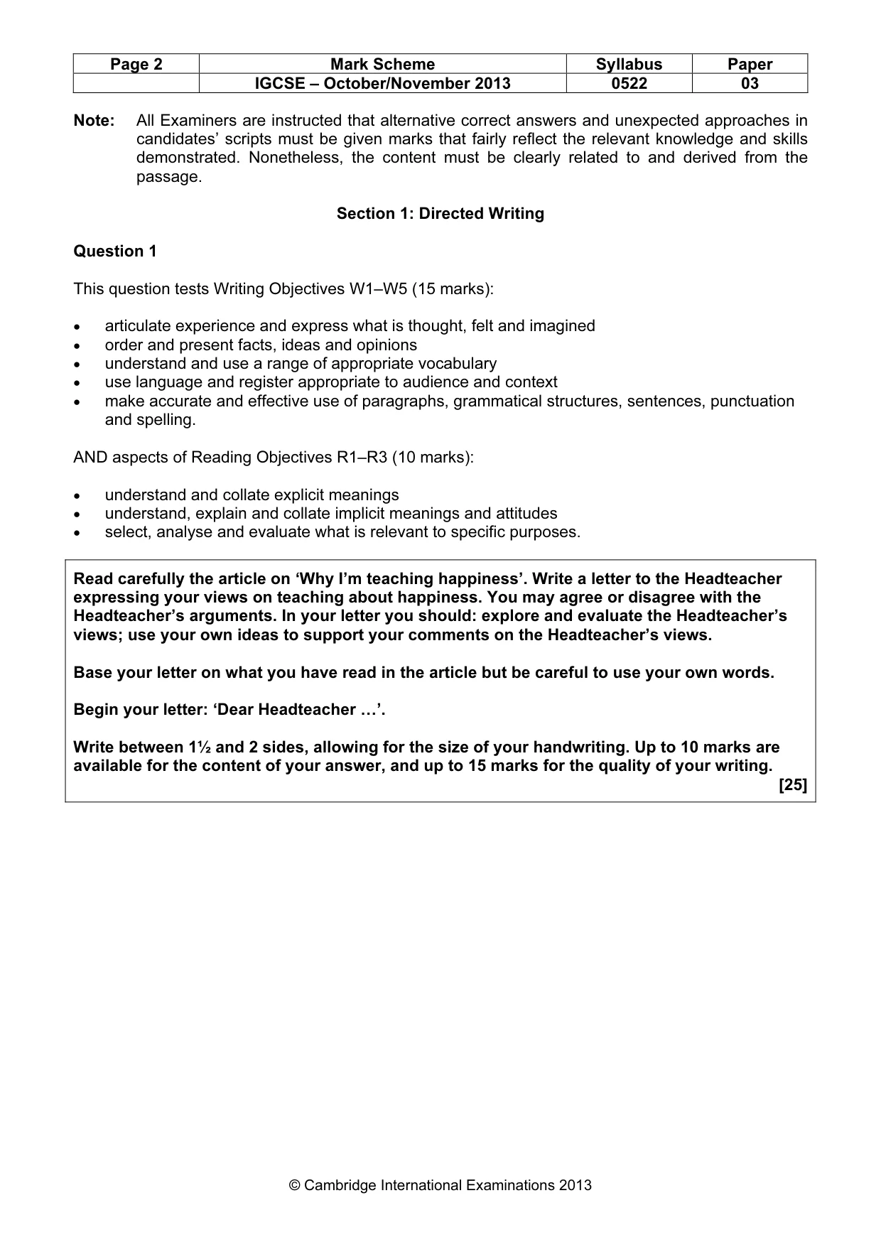 Mark scheme, page 2 of 9