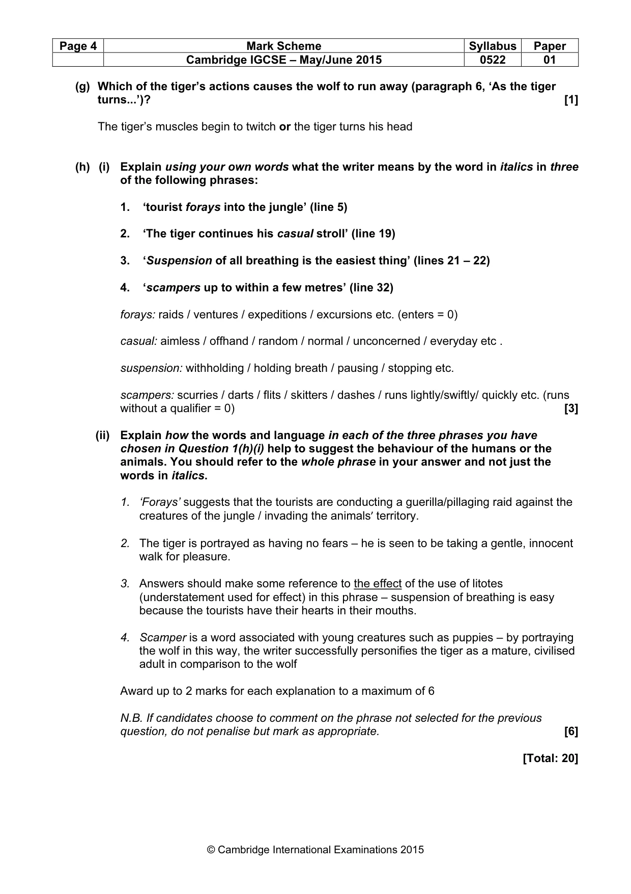 Mark scheme, page 4 of 10