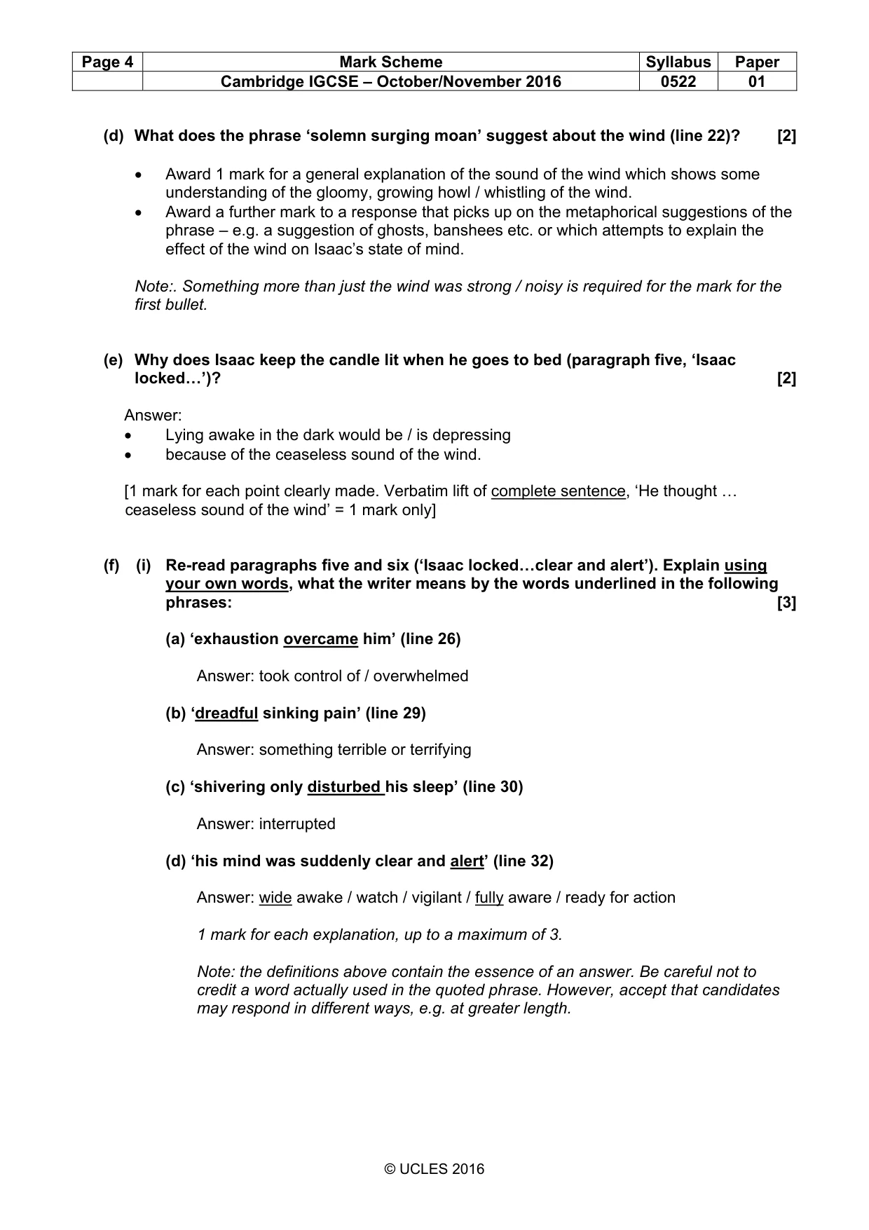 Mark scheme, page 4 of 11