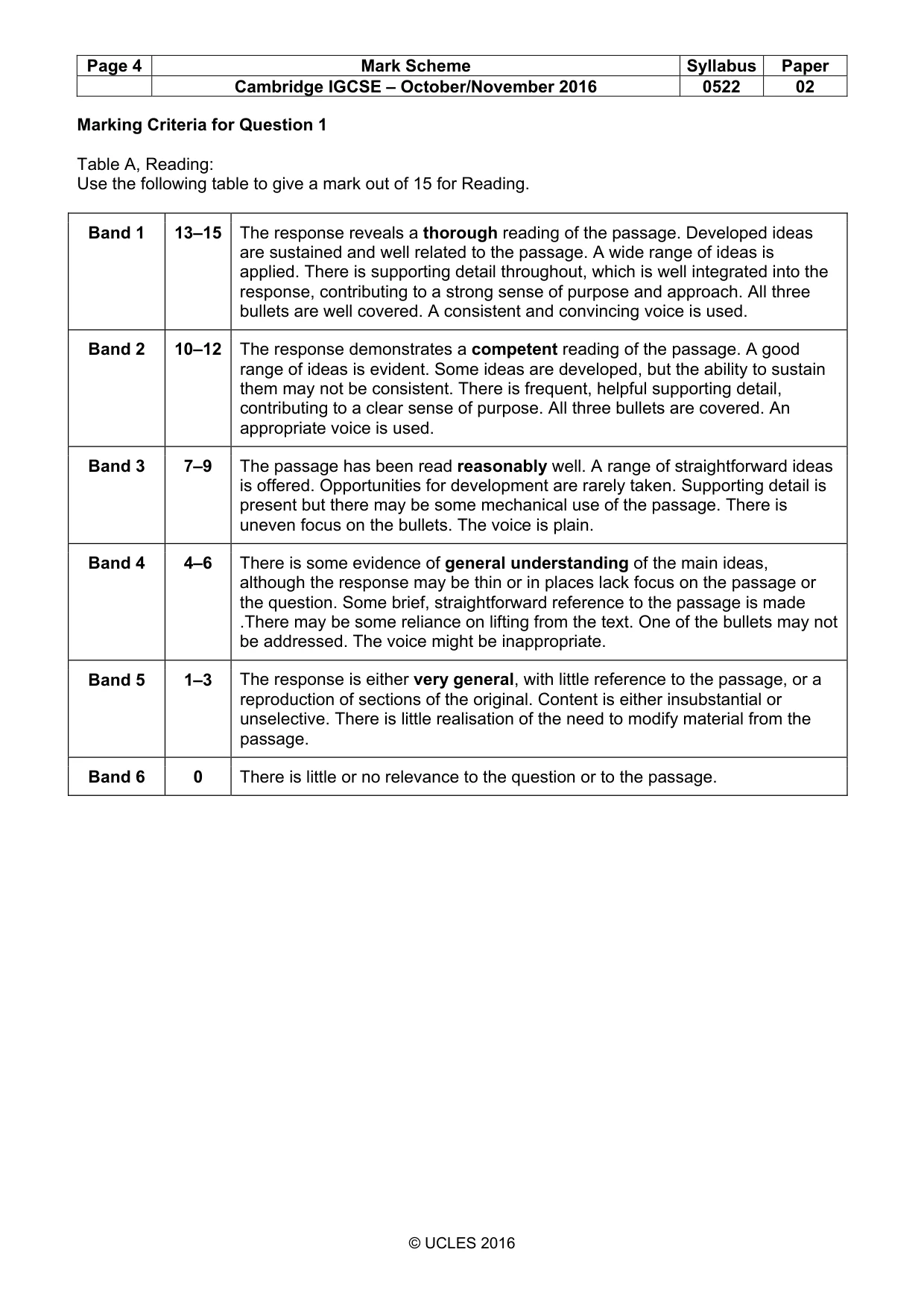 Mark scheme, page 4 of 11