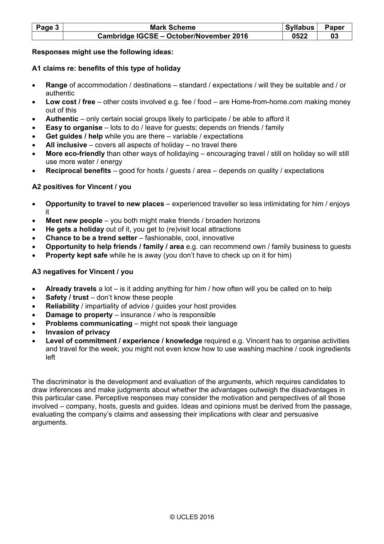 Mark scheme, page 3 of 8
