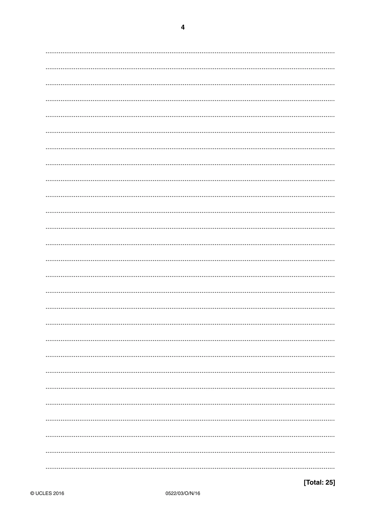 Cambridge IGCSE English - First Language (UK) 0522 2016 Oct/Nov Paper 3 · Variant 1 question paper, page 4 of 12
