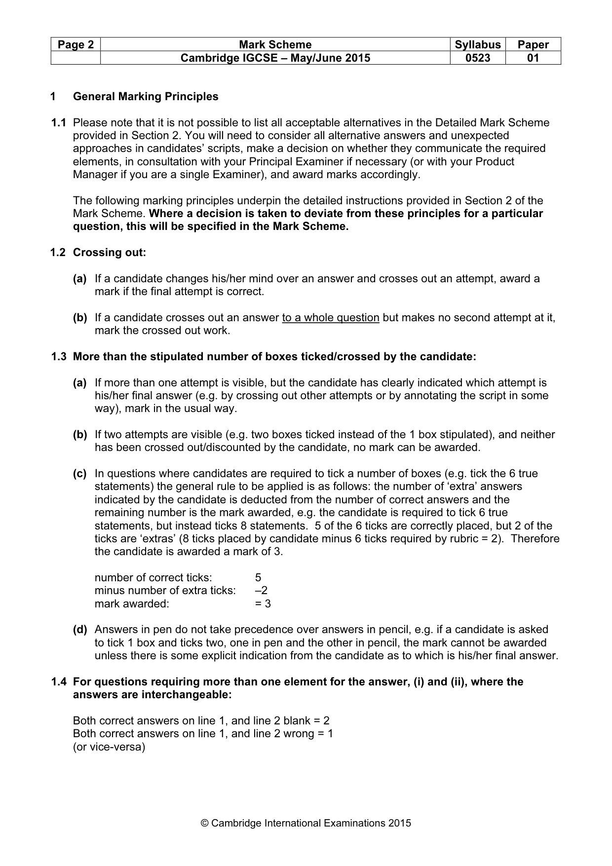 Mark scheme, page 2 of 12