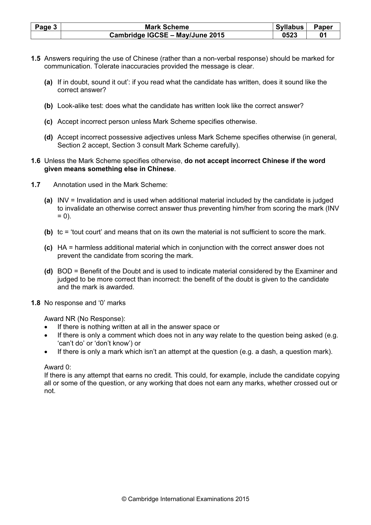 Mark scheme, page 3 of 12