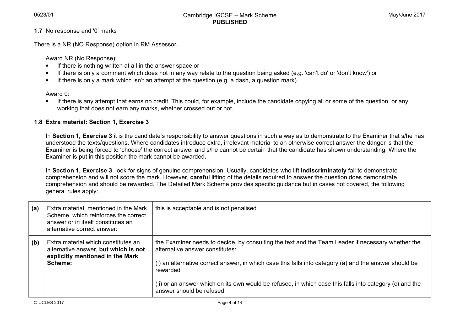 Mark scheme, page 4 of 14
