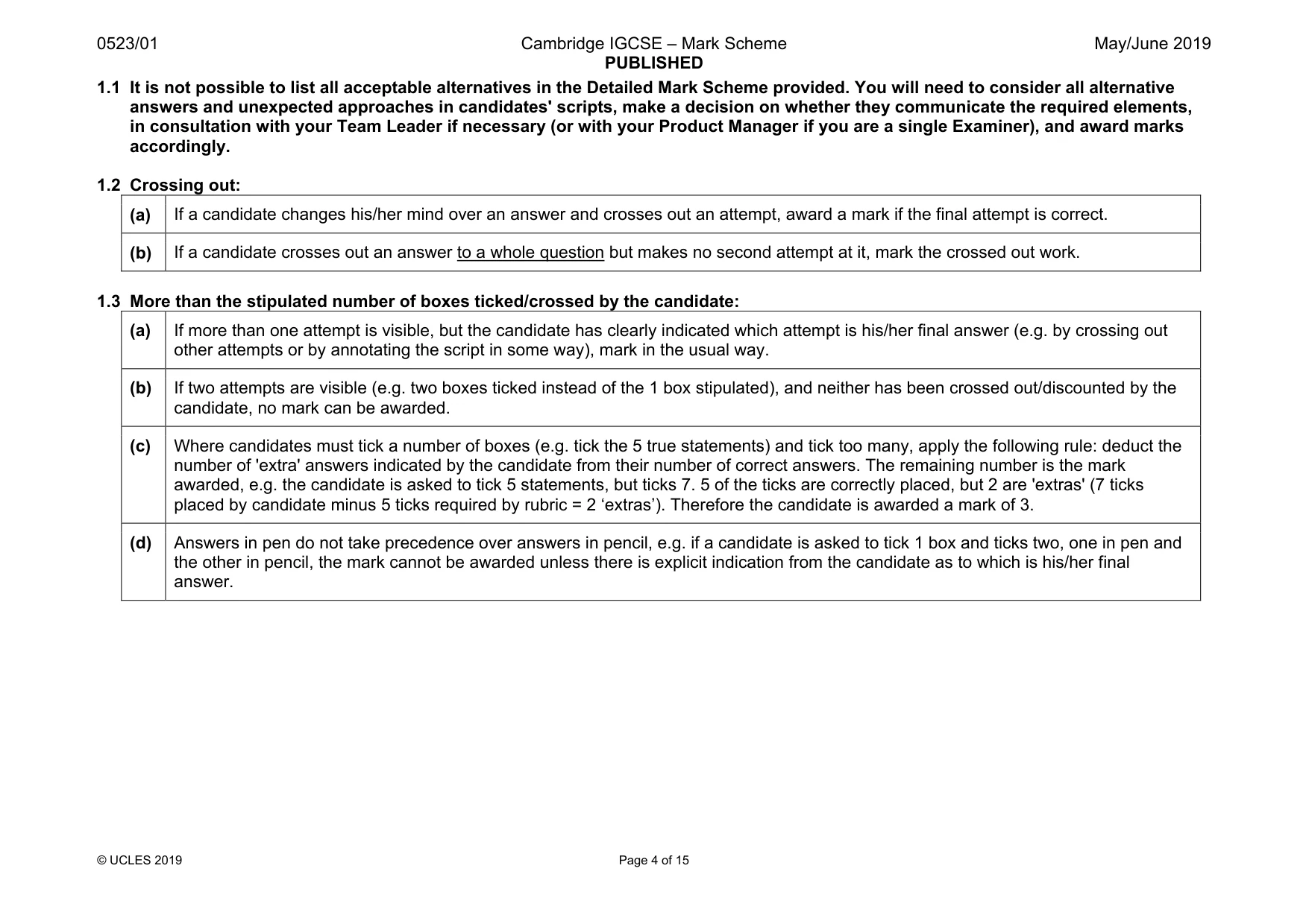 Mark scheme, page 4 of 15