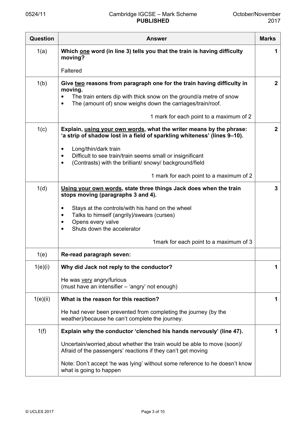 Mark scheme, page 3 of 10