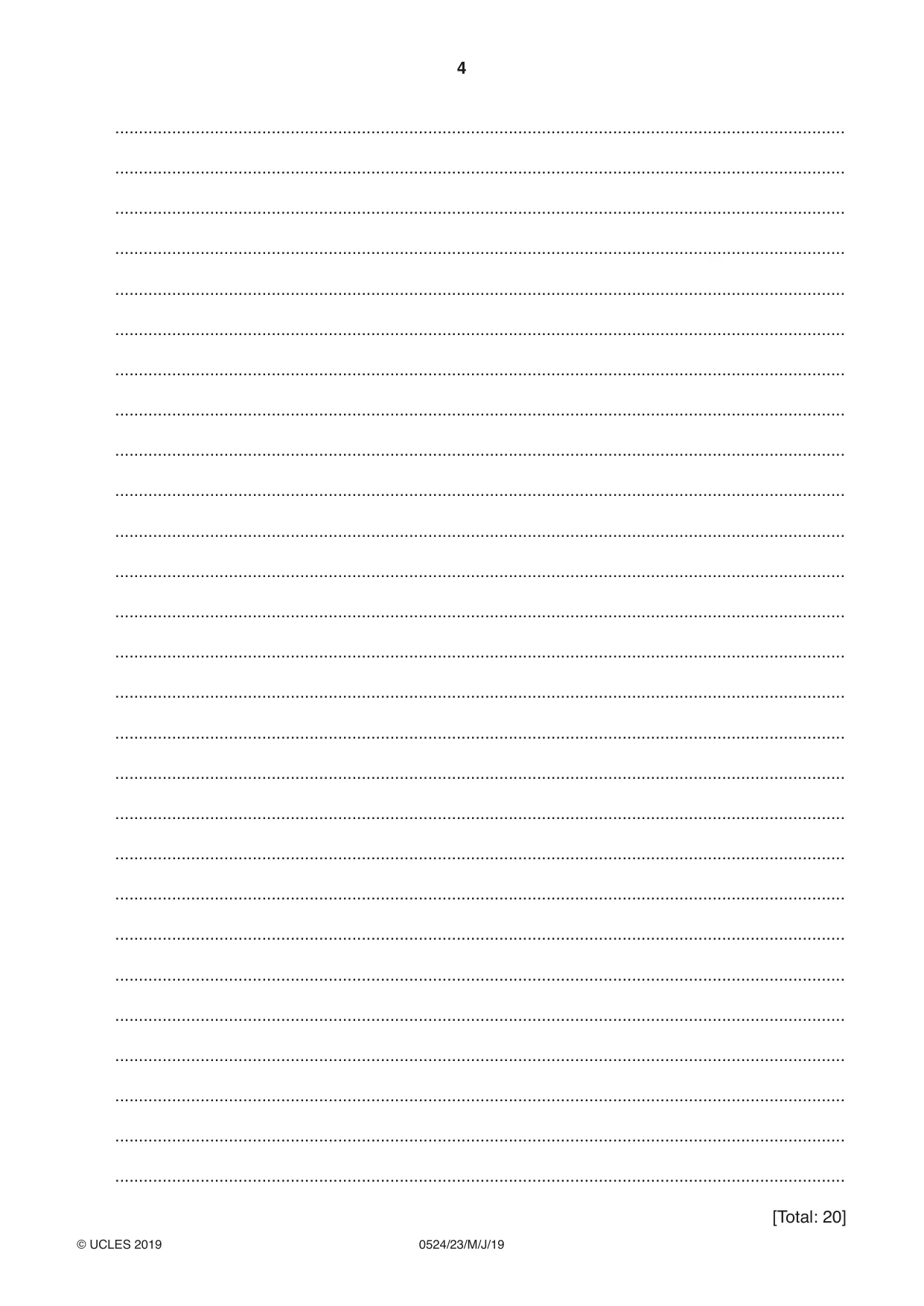 Cambridge IGCSE English - First Language (BES) 0524 2019 May/June Paper 2 · Variant 3 question paper, page 4 of 12