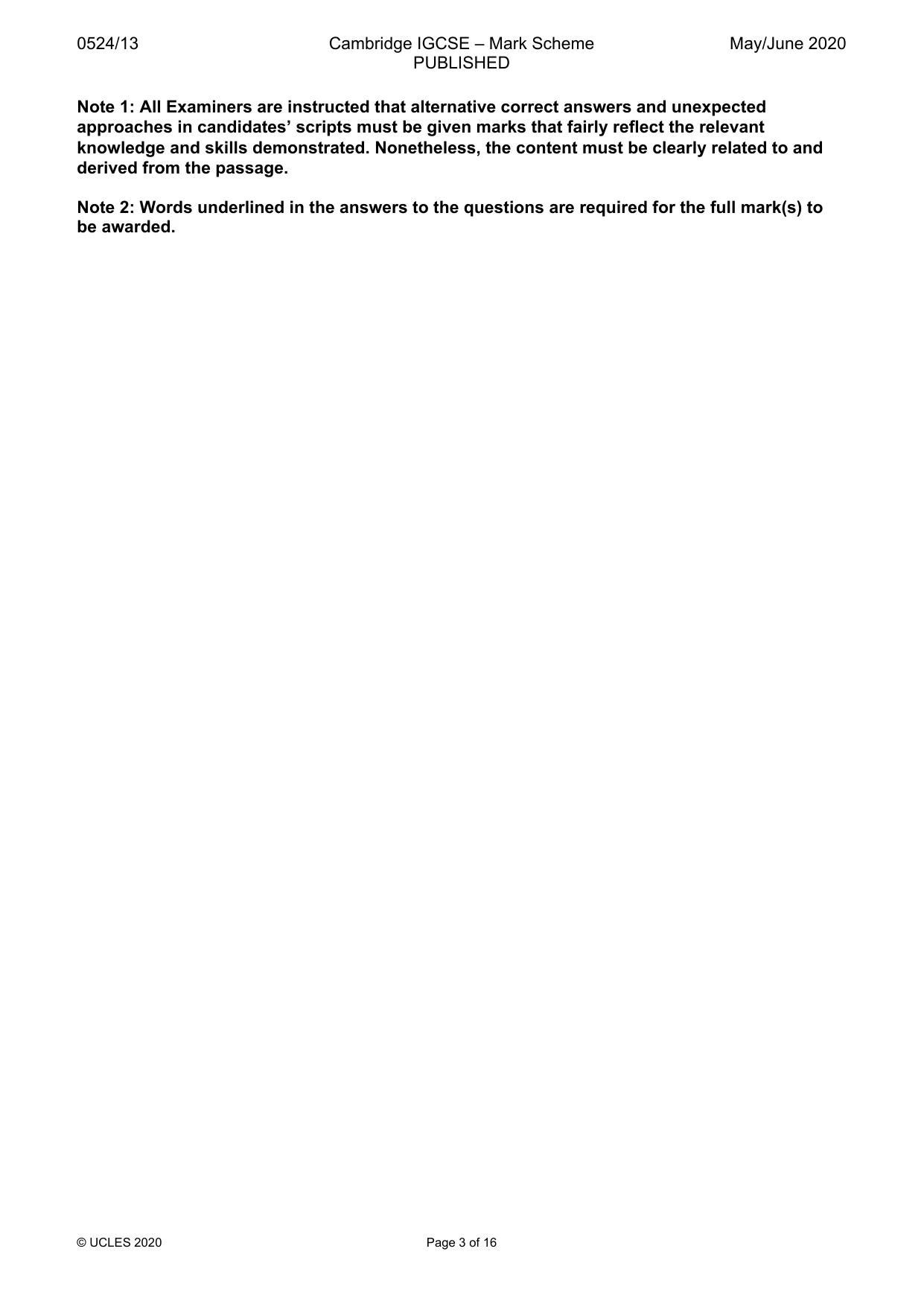 Mark scheme, page 3 of 16