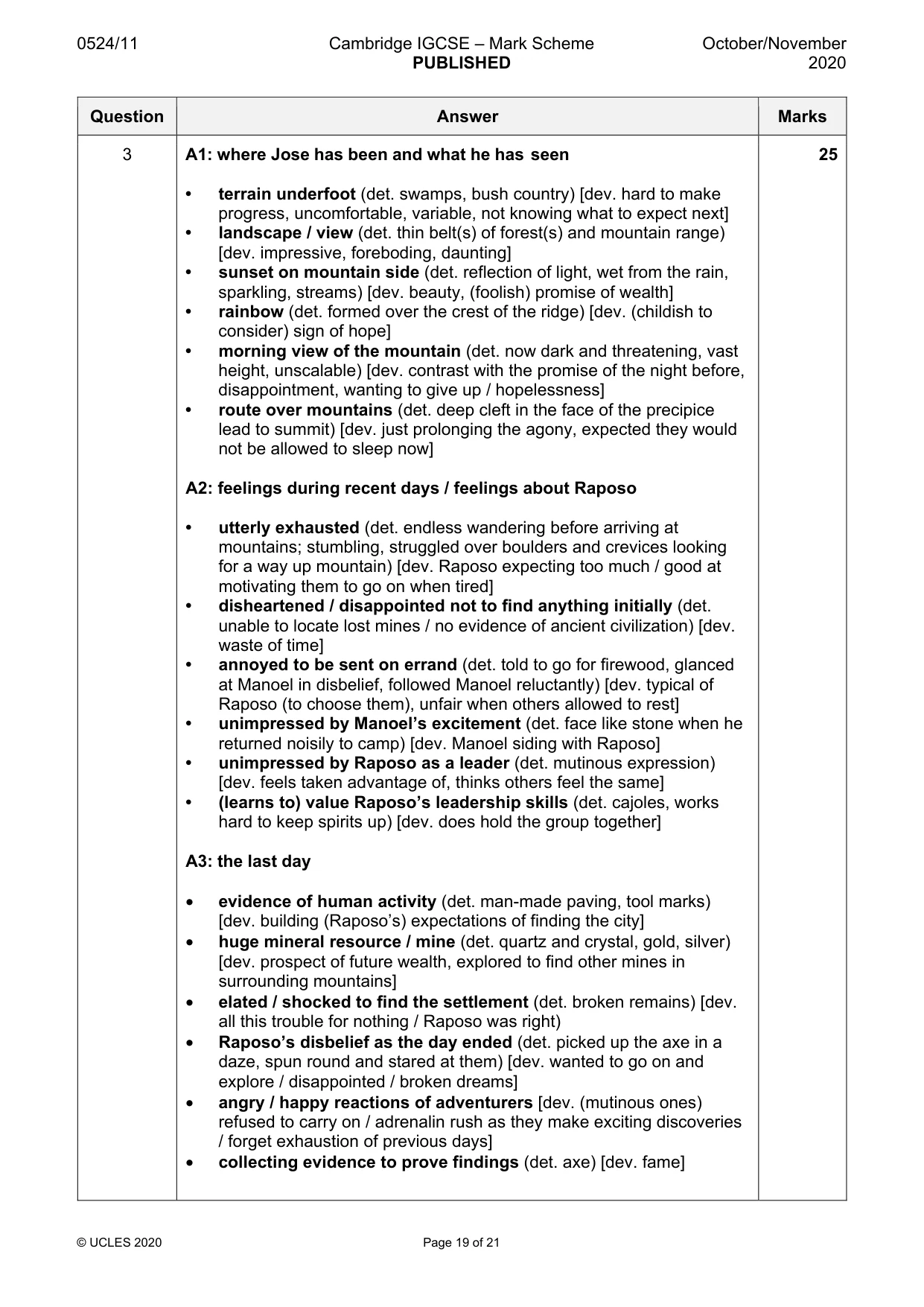 Mark scheme, page 19 of 21