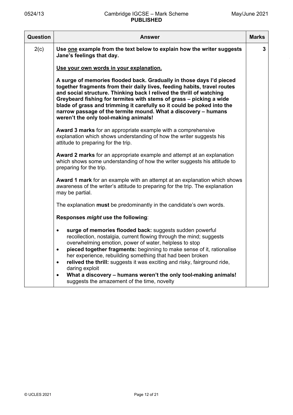 Mark scheme, page 12 of 21