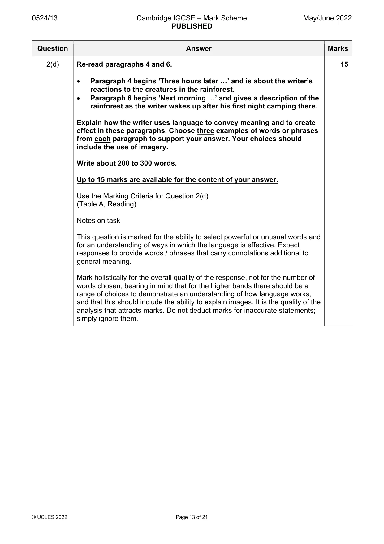 Mark scheme, page 13 of 21