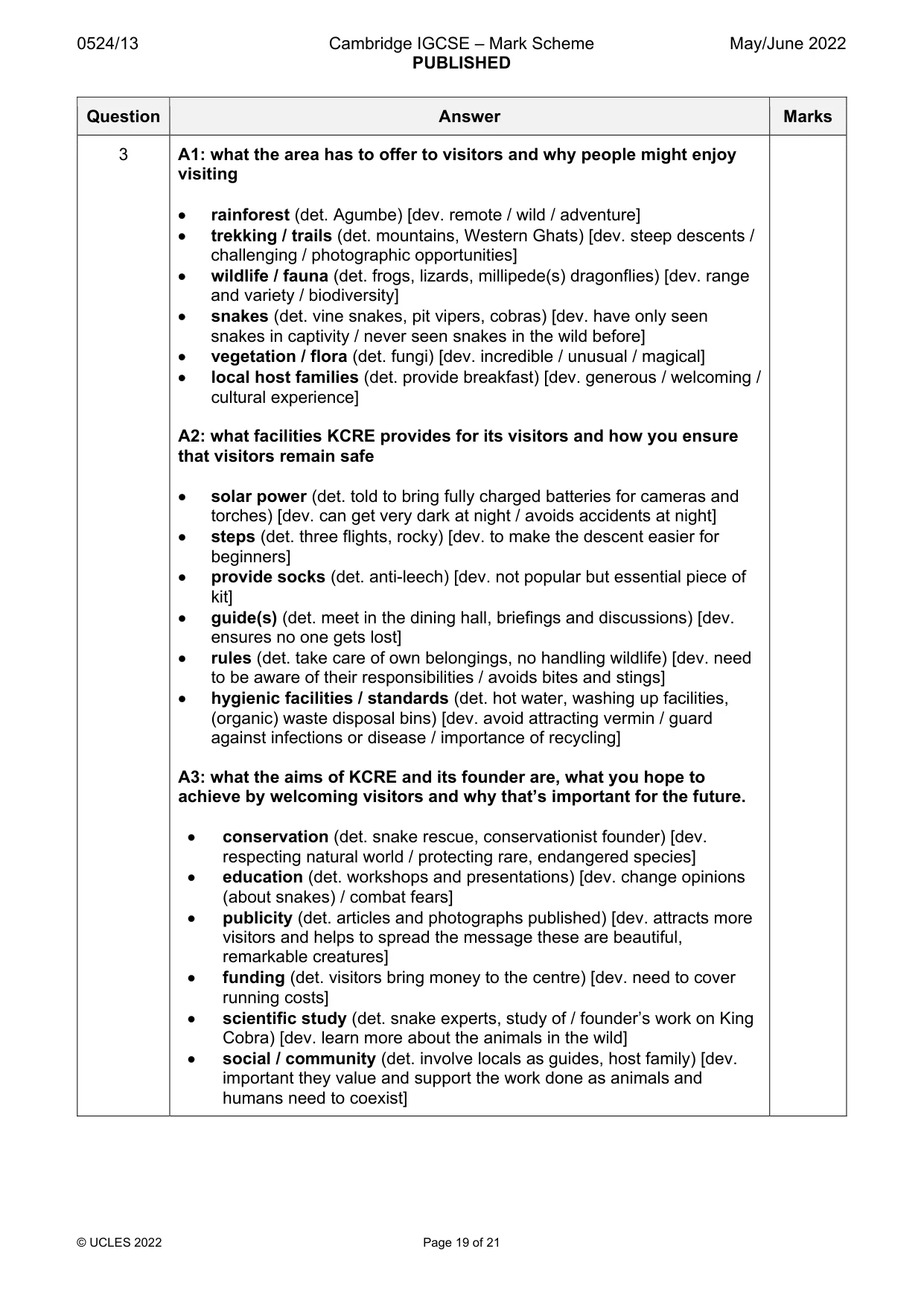 Mark scheme, page 19 of 21