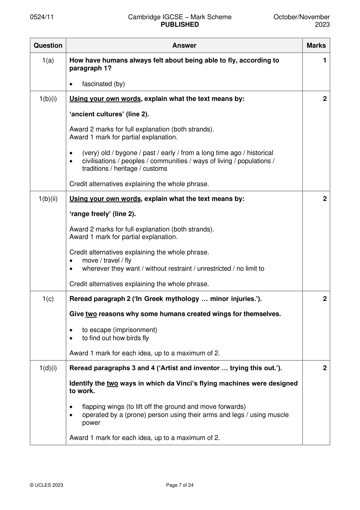 Mark scheme, page 7 of 24