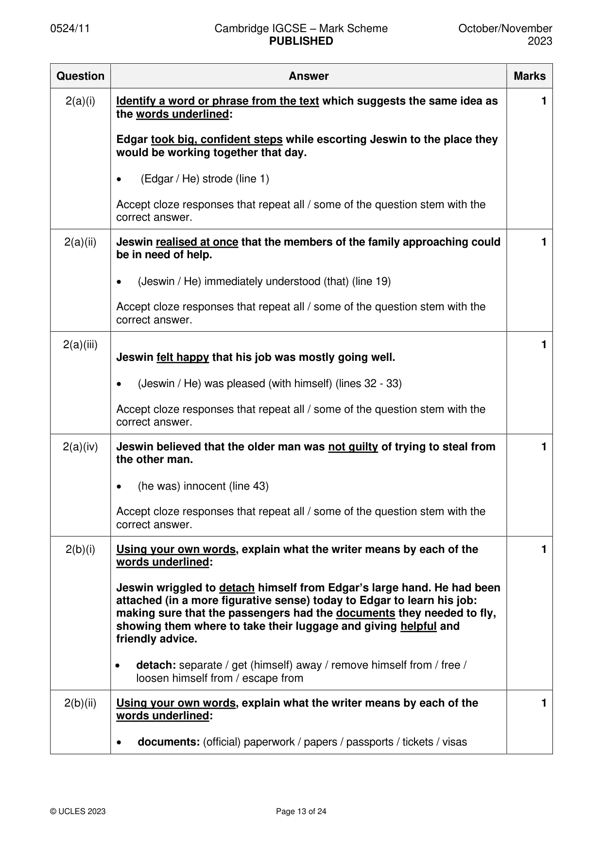 Mark scheme, page 13 of 24