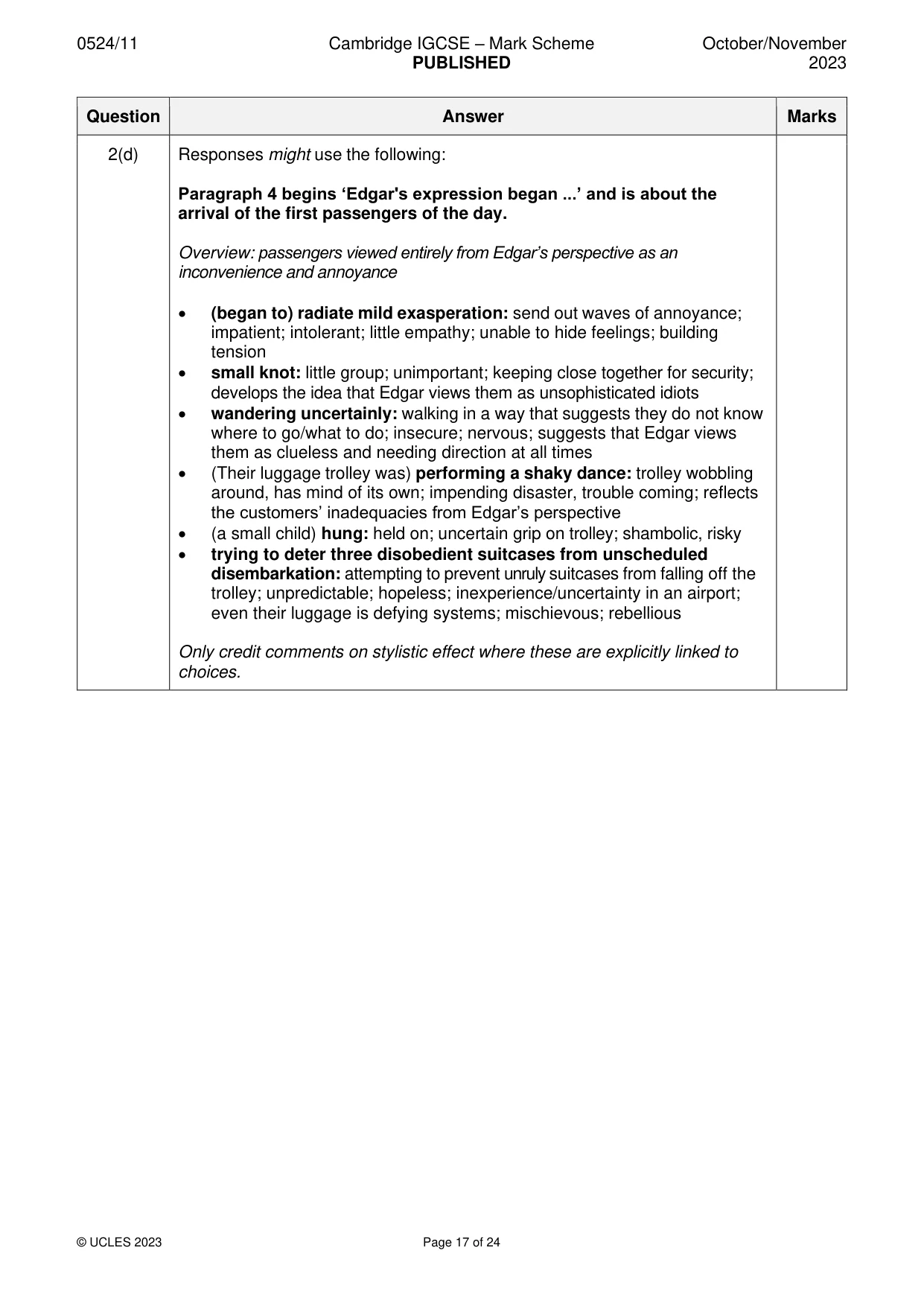Mark scheme, page 17 of 24