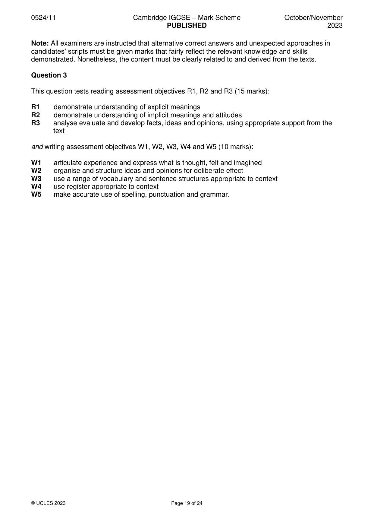 Mark scheme, page 19 of 24