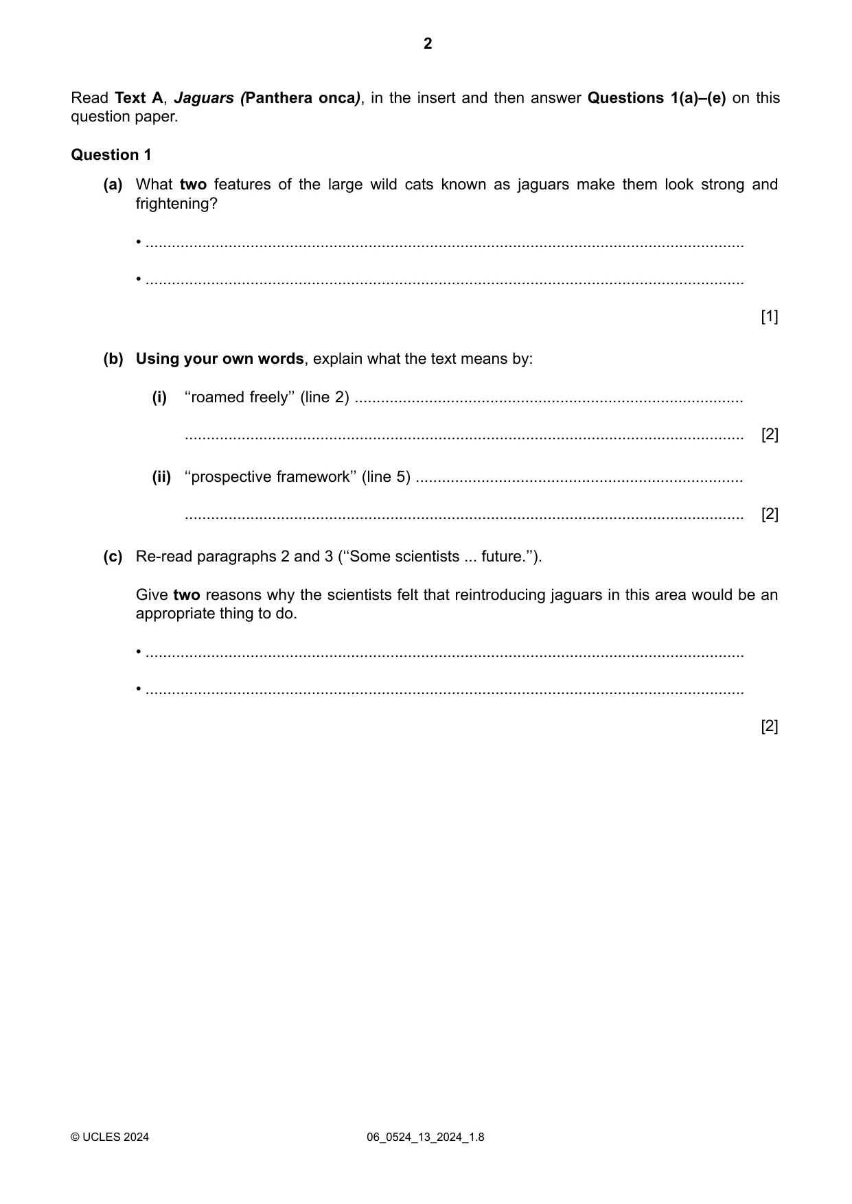 Cambridge IGCSE English - First Language (BES) 0524 2024 May/June Paper 1 · Variant 3 question paper, page 2 of 16