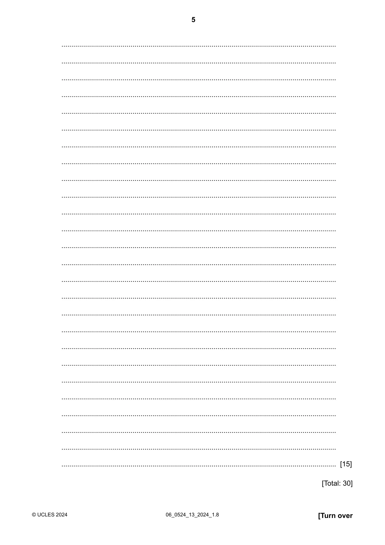 Cambridge IGCSE English - First Language (BES) 0524 2024 May/June Paper 1 · Variant 3 question paper, page 5 of 16