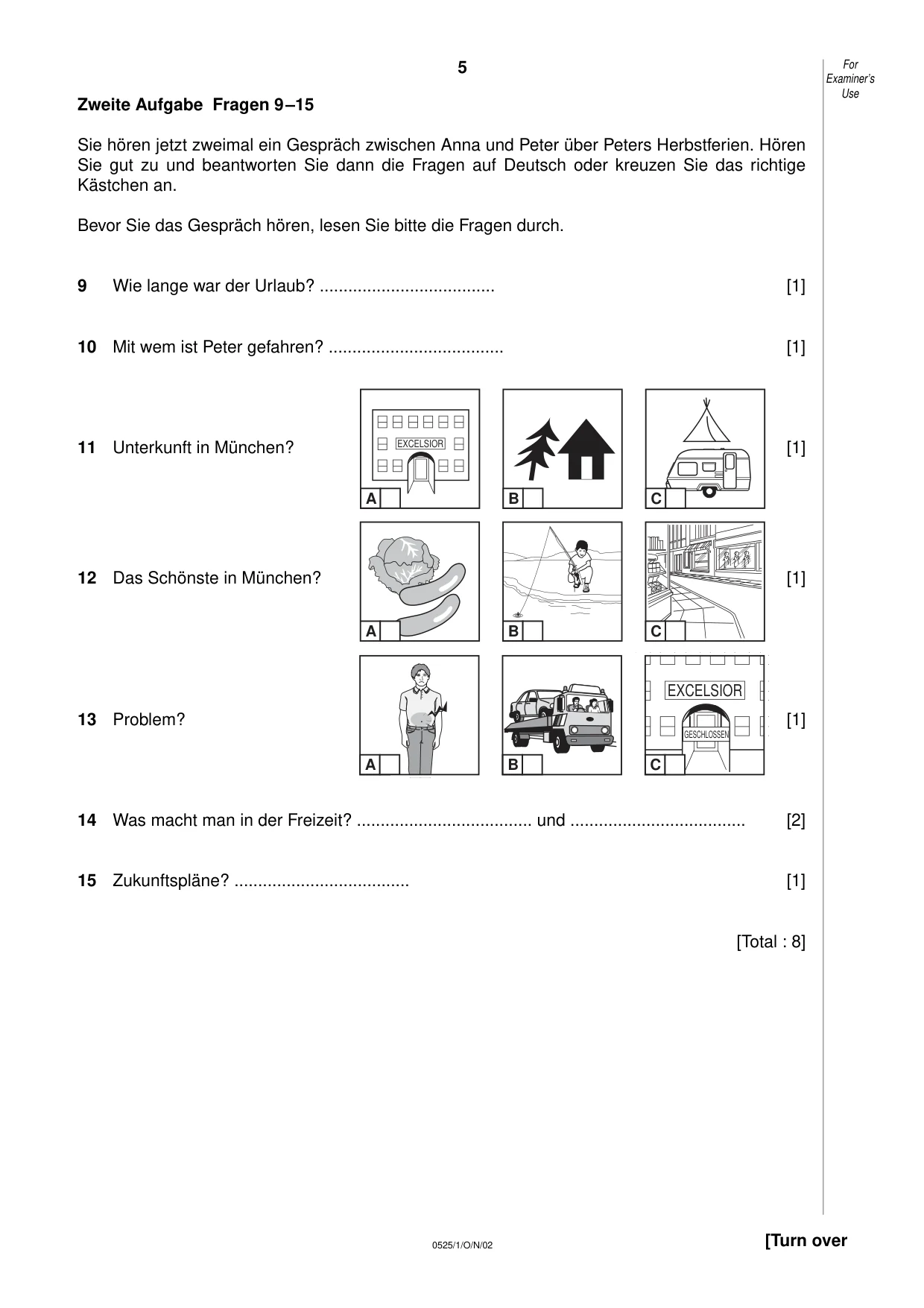 Cambridge IGCSE German - Foreign Language 0525 2002 Oct/Nov Paper 1 · Variant 1 question paper, page 5 of 12