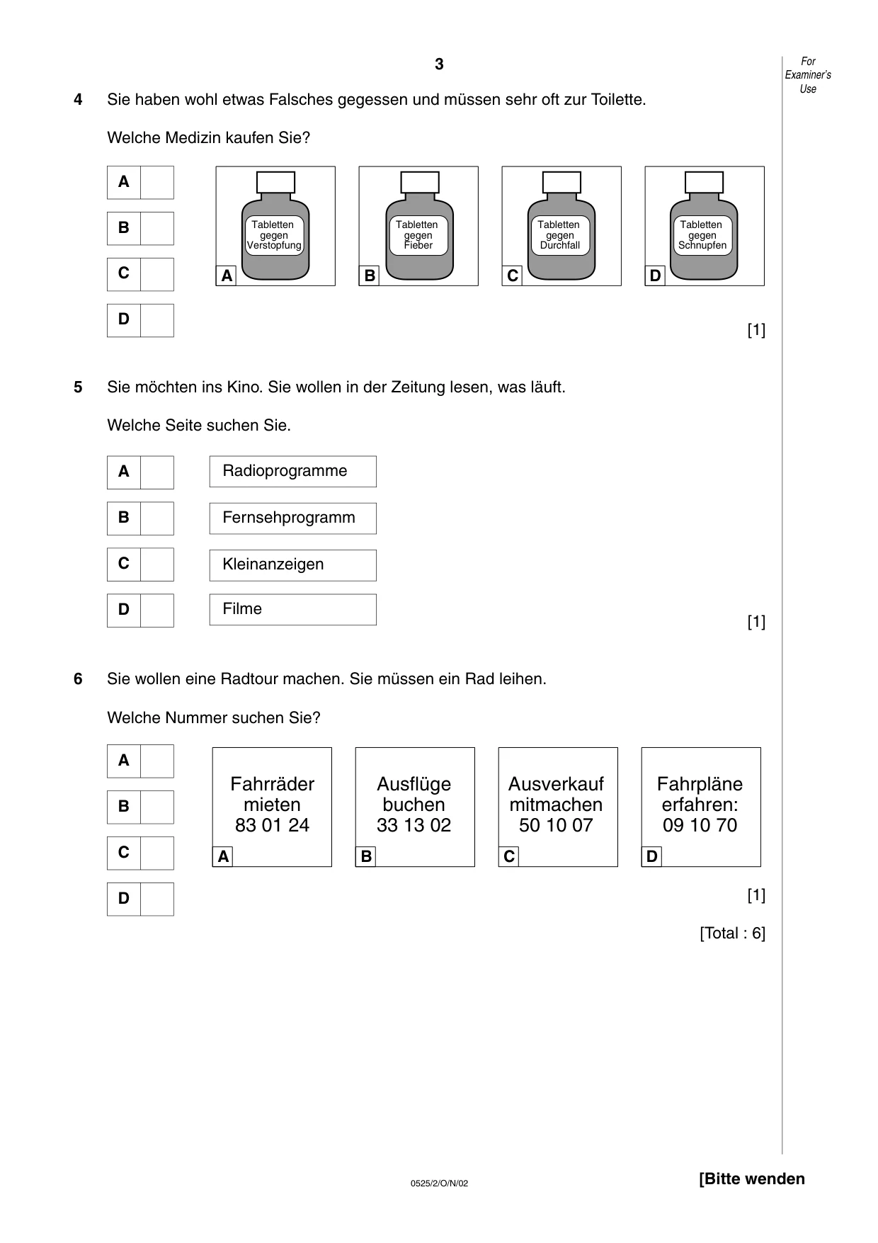 Cambridge IGCSE German - Foreign Language 0525 2002 Oct/Nov Paper 2 · Variant 1 question paper, page 3 of 16