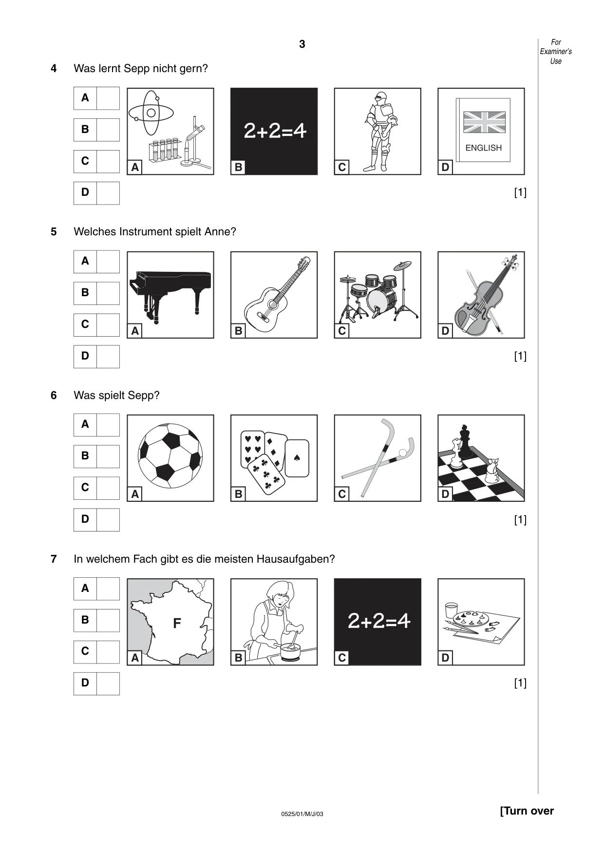 Cambridge IGCSE German - Foreign Language 0525 2003 May/June Paper 1 · Variant 1 question paper, page 3 of 12