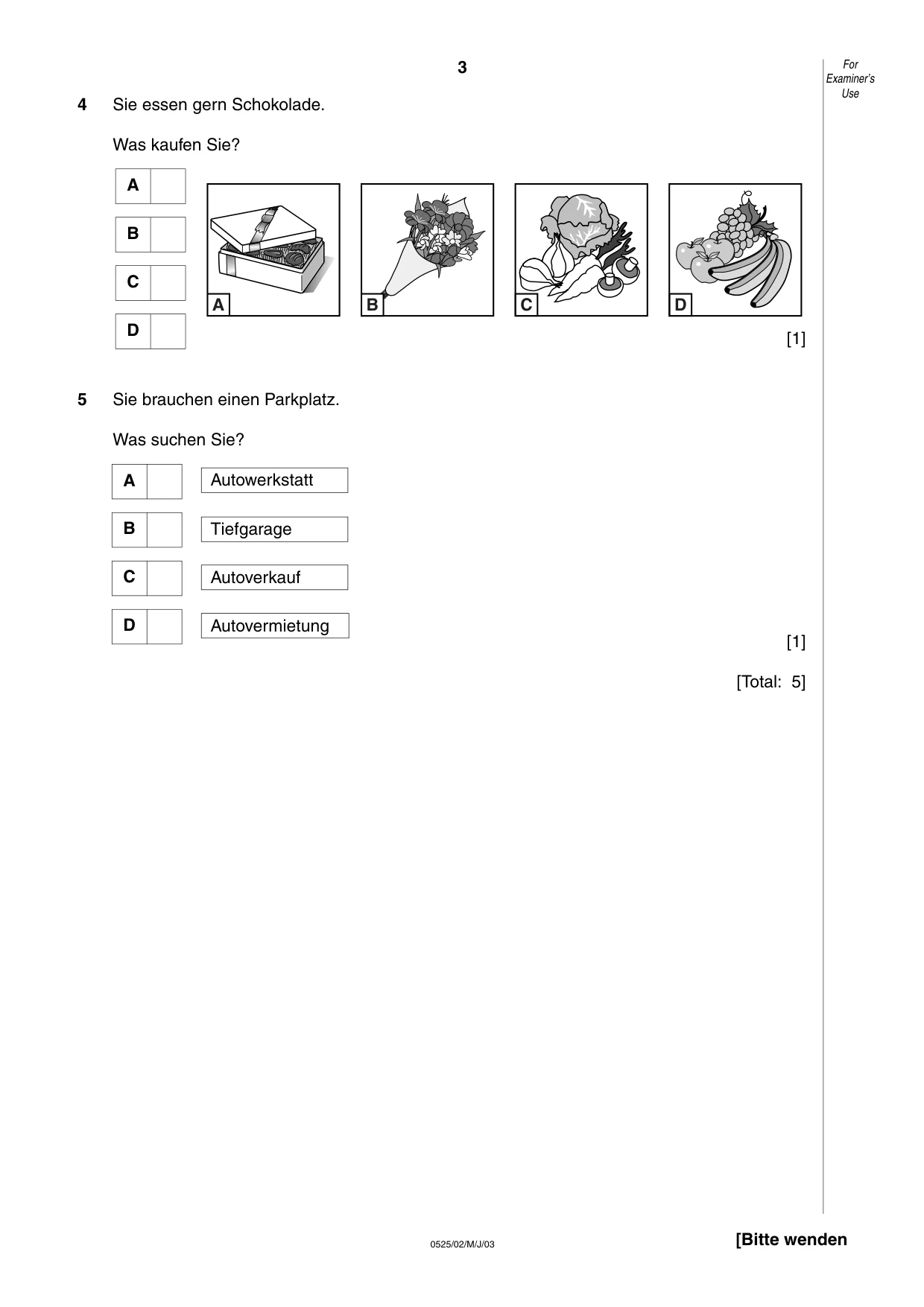 Cambridge IGCSE German - Foreign Language 0525 2003 May/June Paper 2 · Variant 1 question paper, page 3 of 16