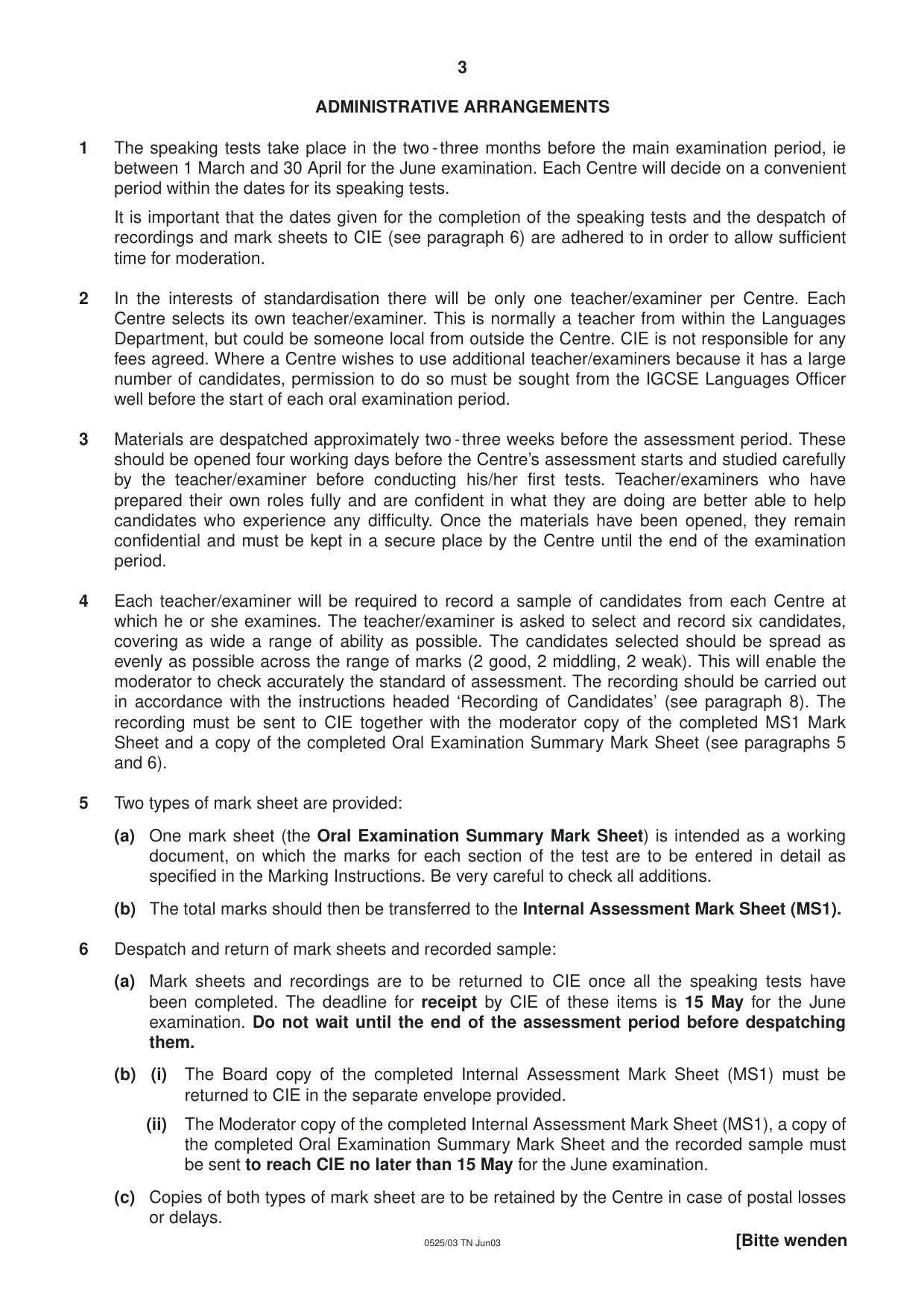 Cambridge IGCSE German - Foreign Language 0525 2003 May/June Paper 3 · Variant 1 question paper, page 3 of 20
