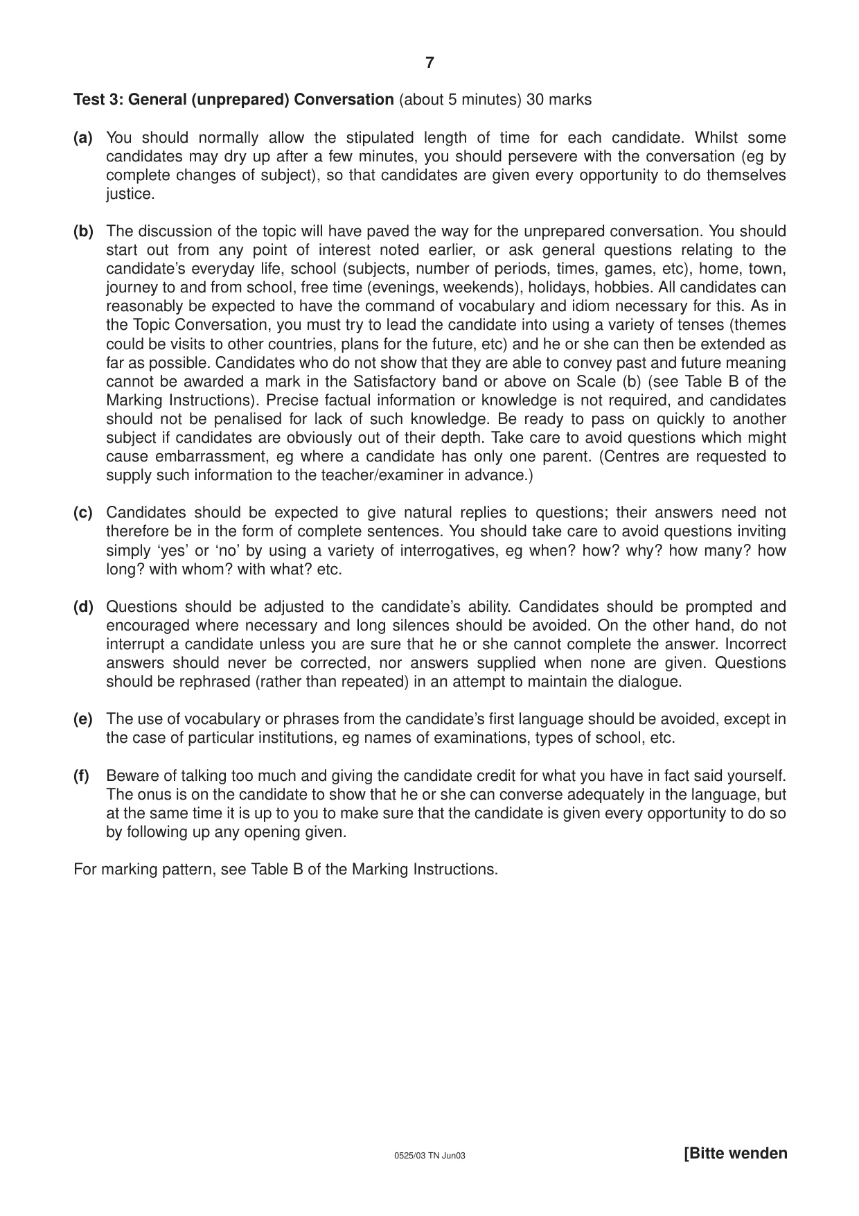 Cambridge IGCSE German - Foreign Language 0525 2003 May/June Paper 3 · Variant 1 question paper, page 7 of 20