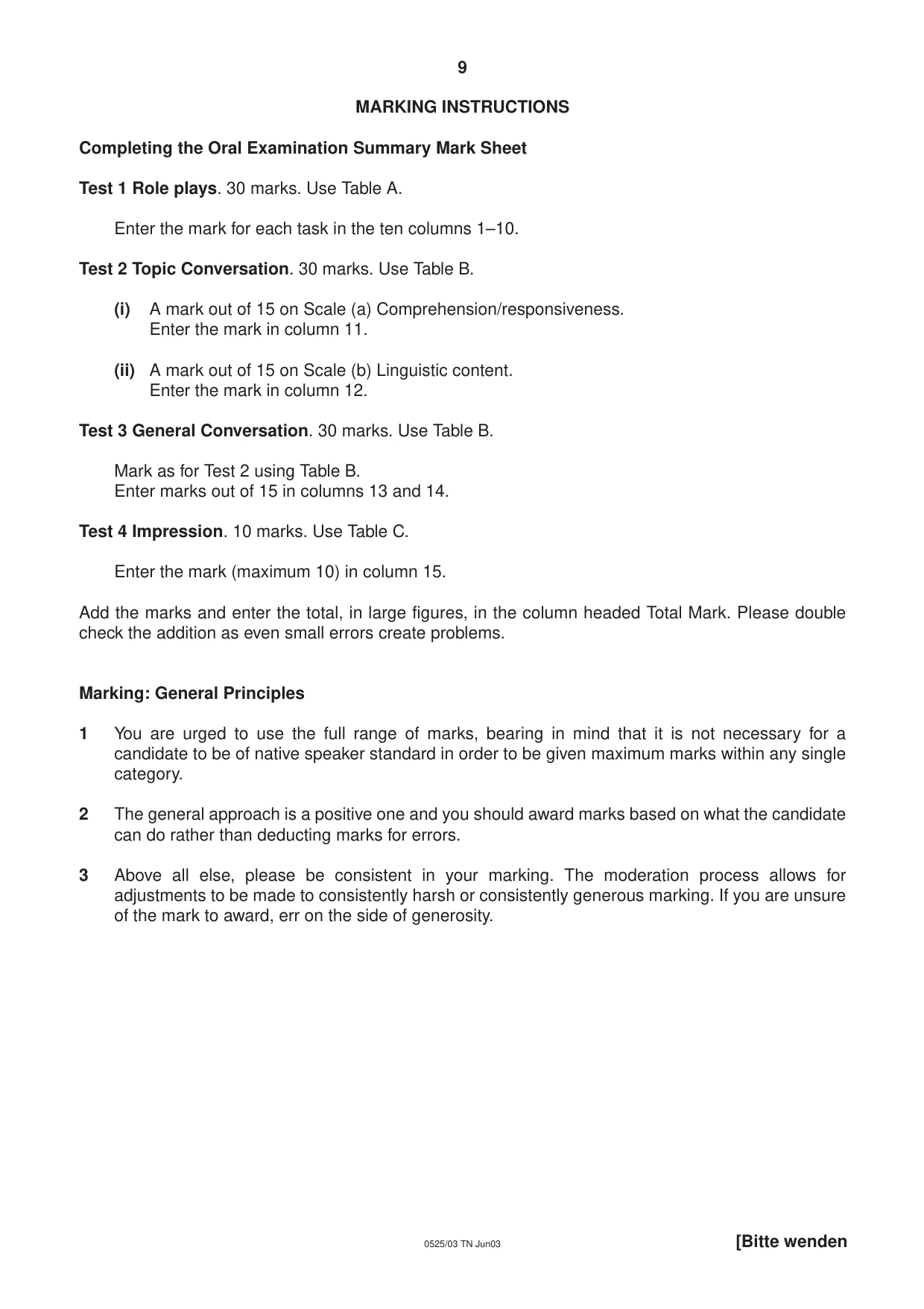 Cambridge IGCSE German - Foreign Language 0525 2003 May/June Paper 3 · Variant 1 question paper, page 9 of 20