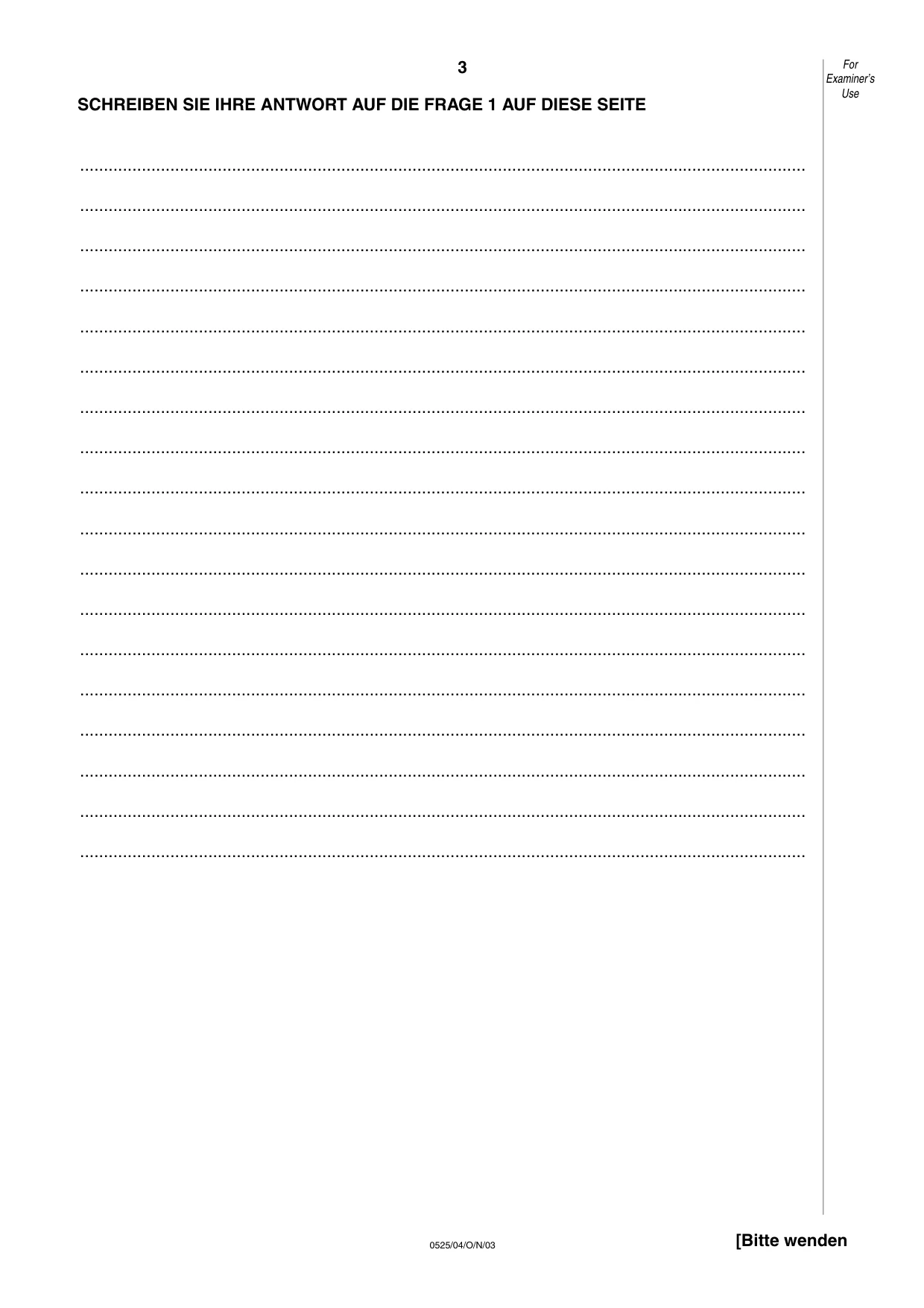 Cambridge IGCSE German - Foreign Language 0525 2003 Oct/Nov Paper 4 · Variant 1 question paper, page 3 of 4