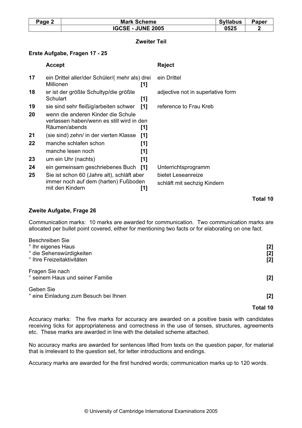 Mark scheme, page 5 of 15