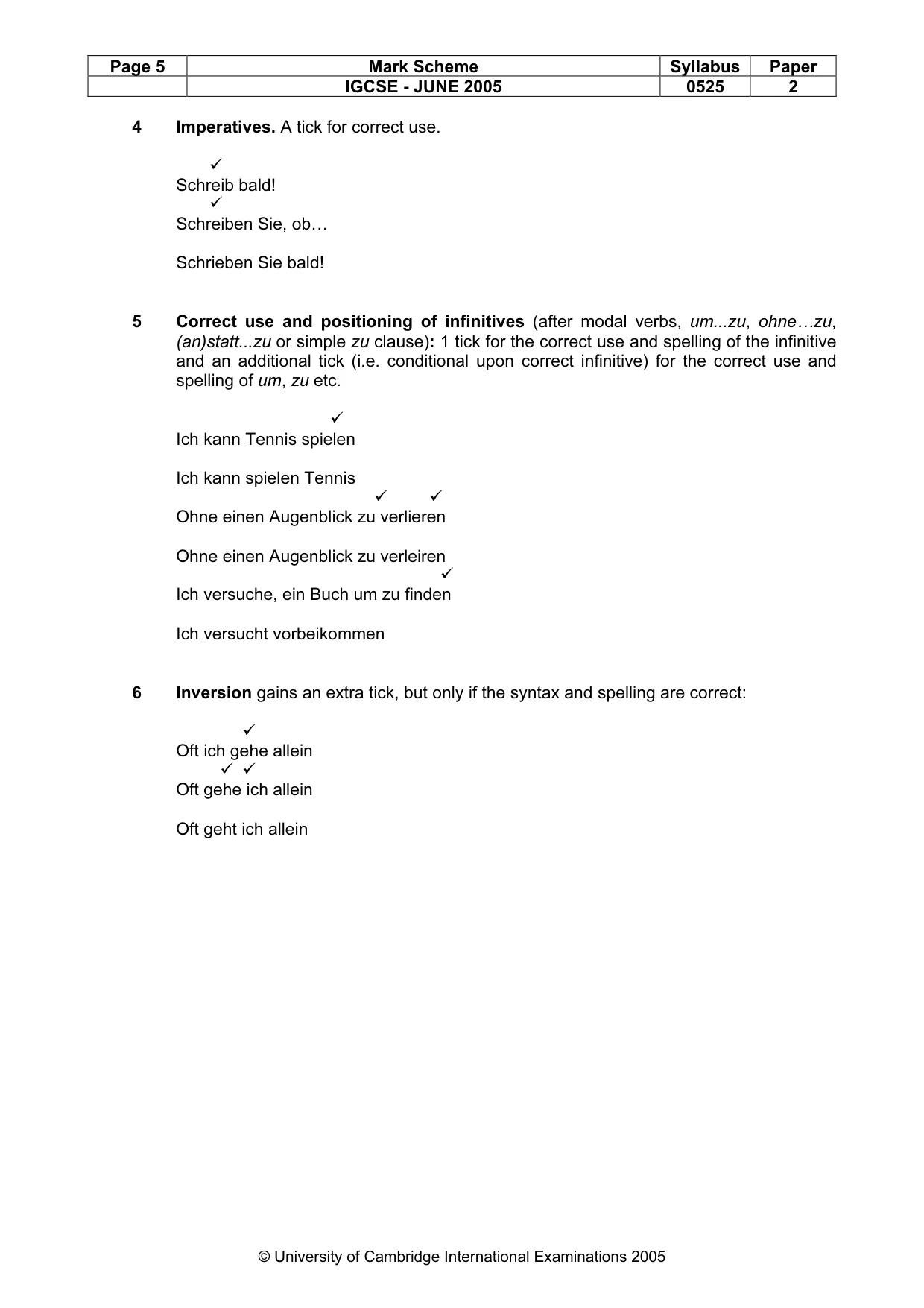 Mark scheme, page 8 of 15