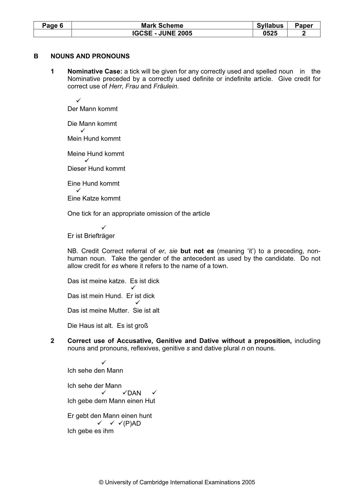 Mark scheme, page 9 of 15