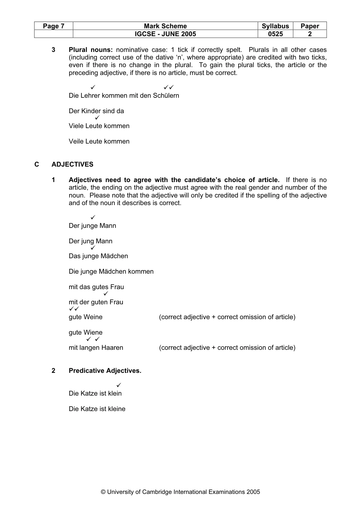 Mark scheme, page 10 of 15