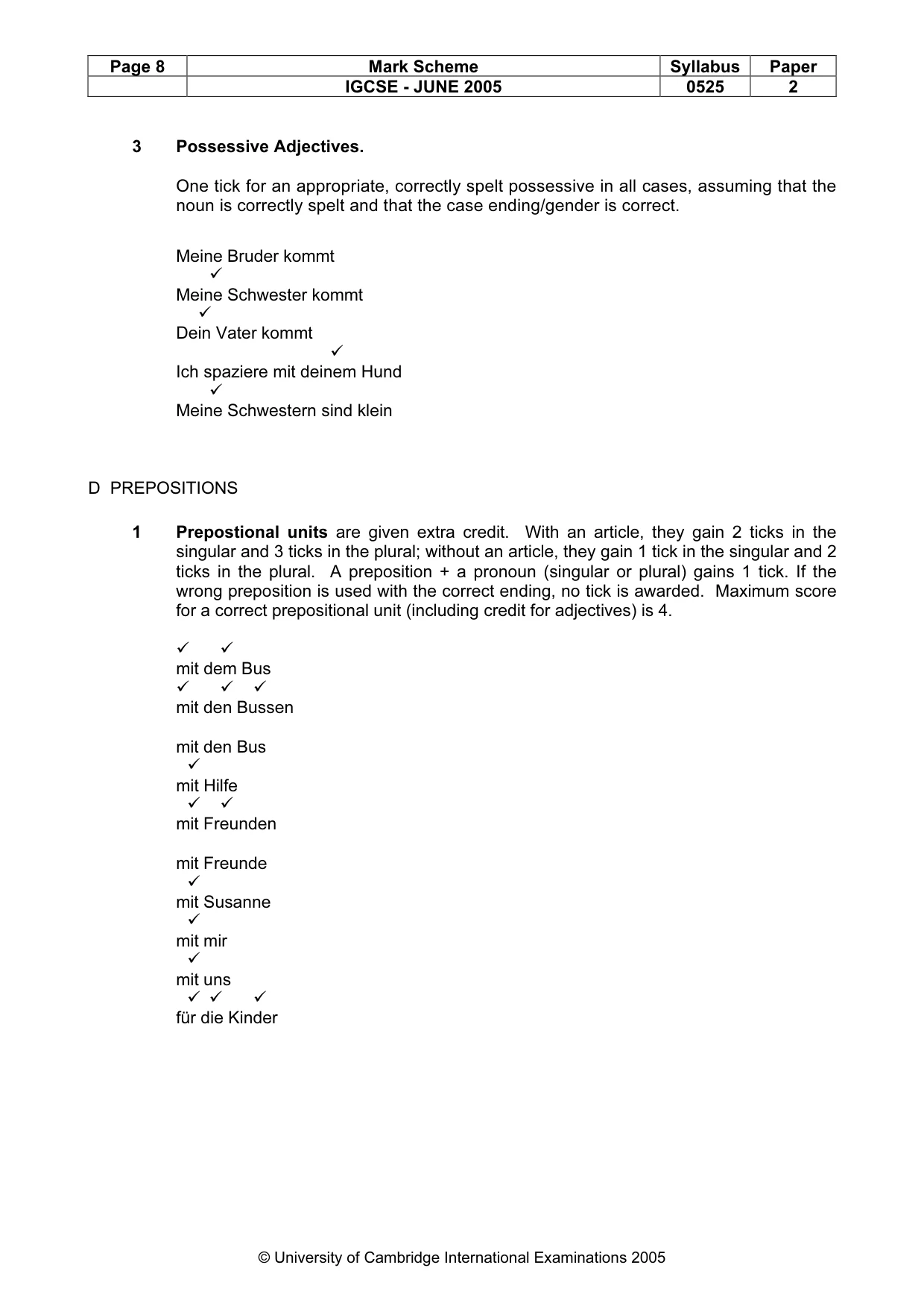 Mark scheme, page 11 of 15