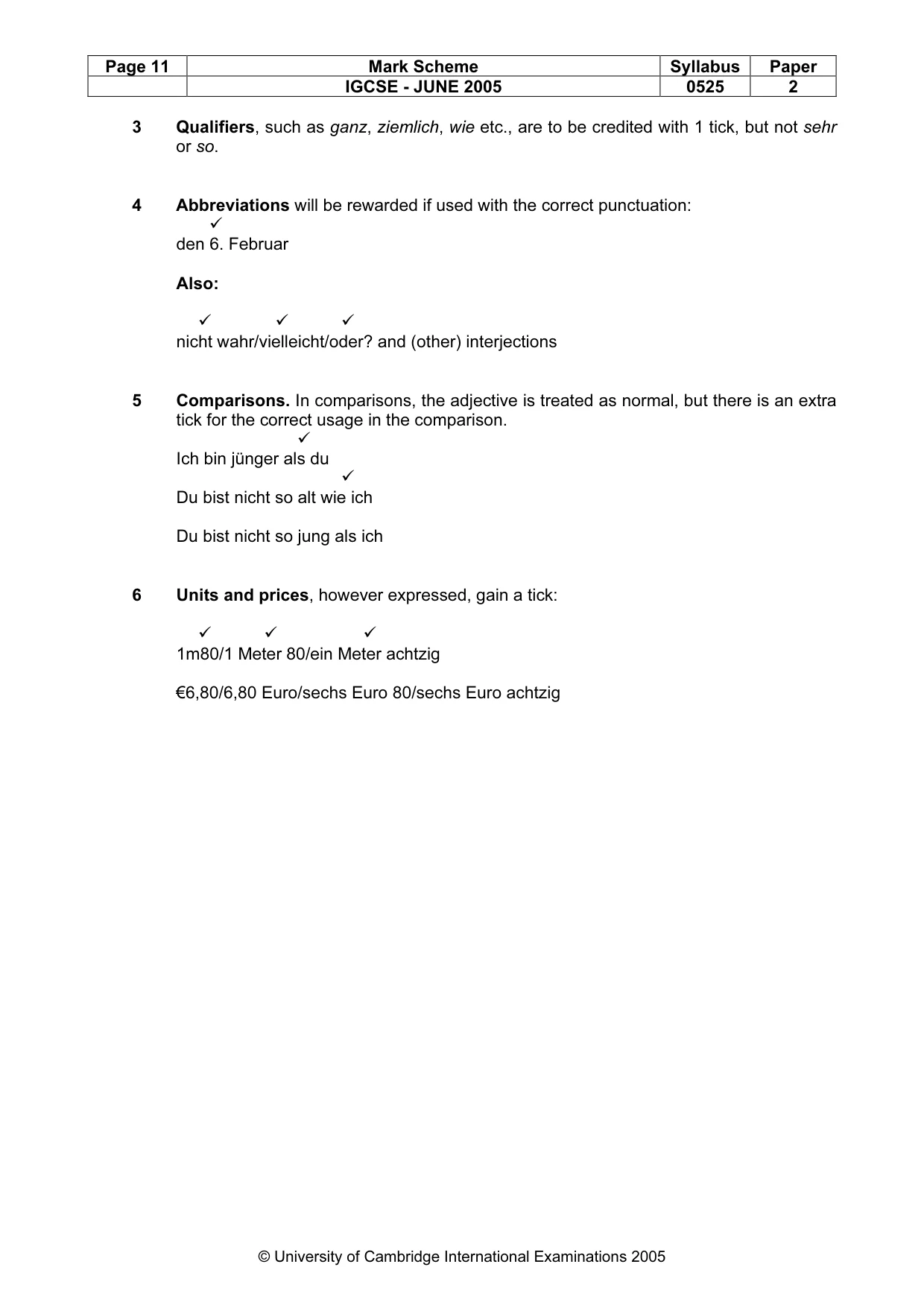 Mark scheme, page 14 of 15