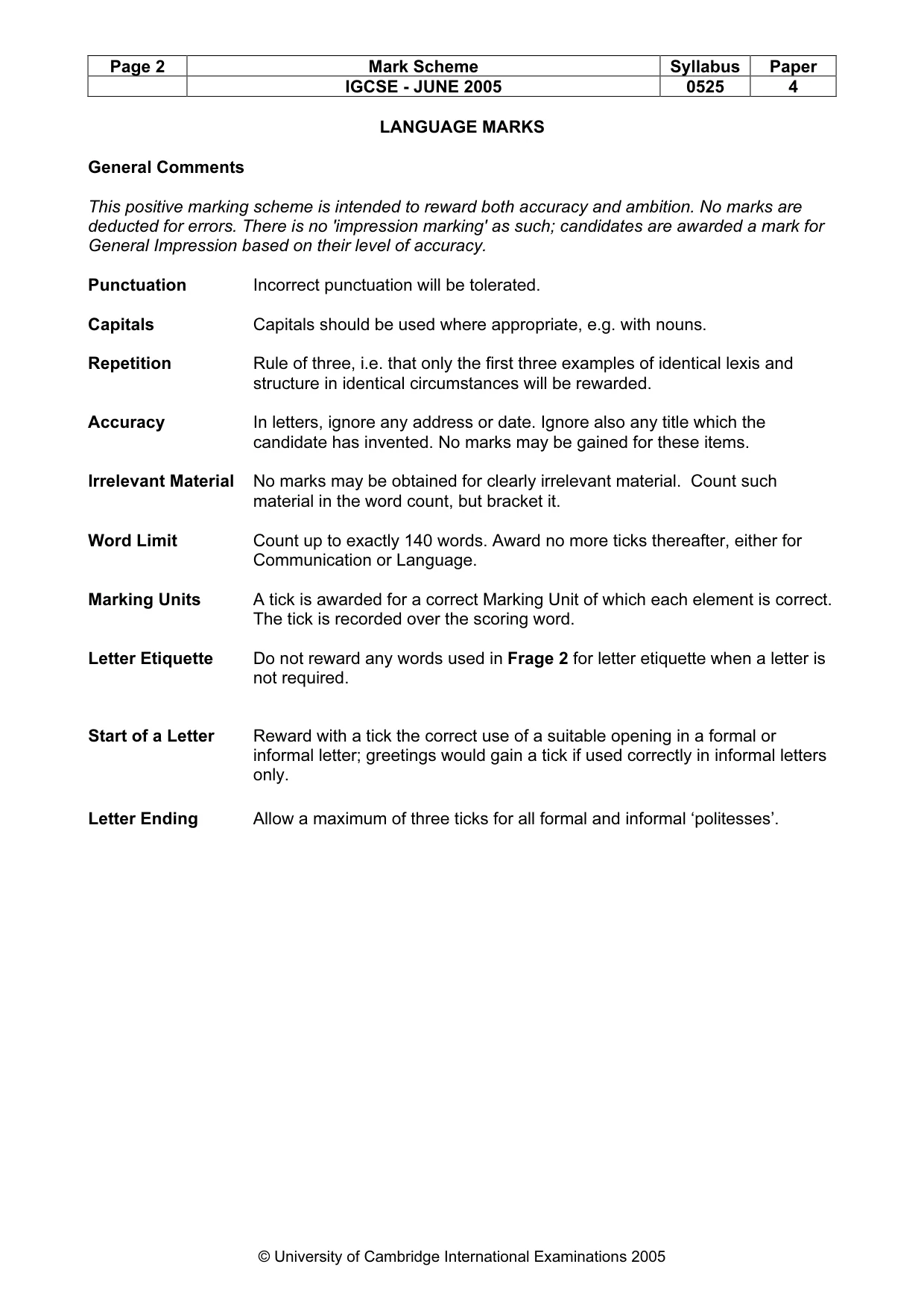 Mark scheme, page 5 of 14